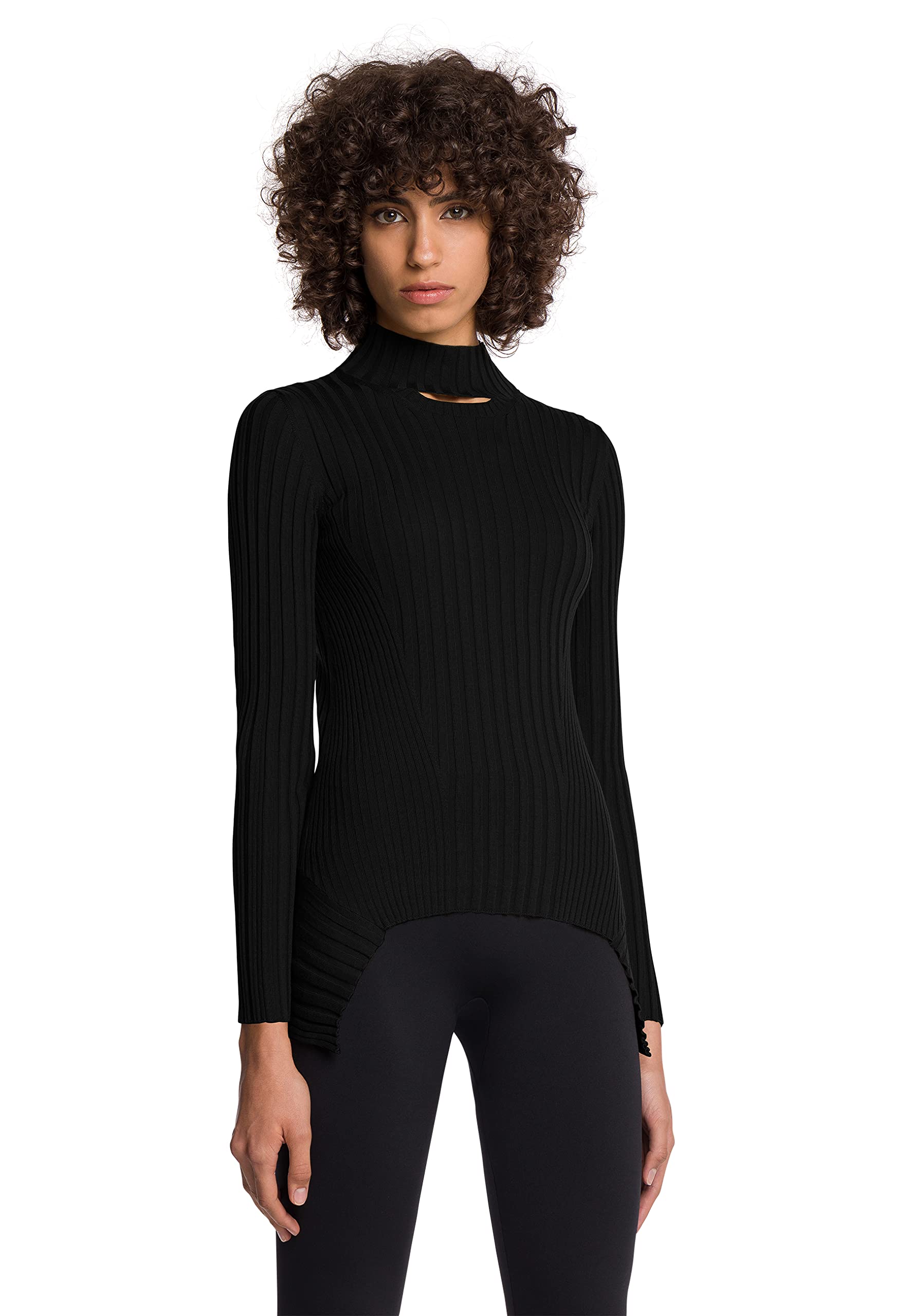 Wolford Women's Cashmere Long Sleeve Top - Soft & Warm Winter Sweater for Office, Travel & Casual Wear