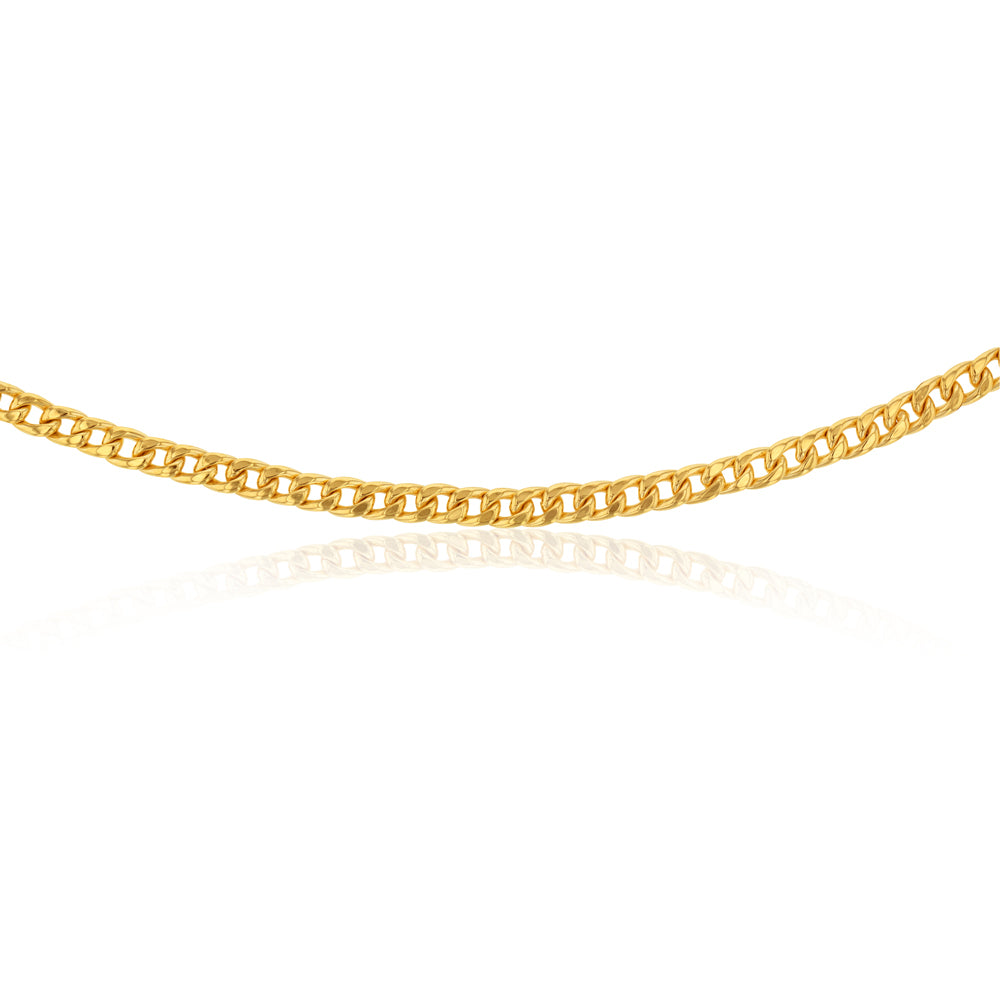 9ct Silver Filled Yellow Gold Curb Chain 45cm 150 Gauge - Elegant Necklace for Women, Perfect for Everyday Wear, Layering & Gift Giving