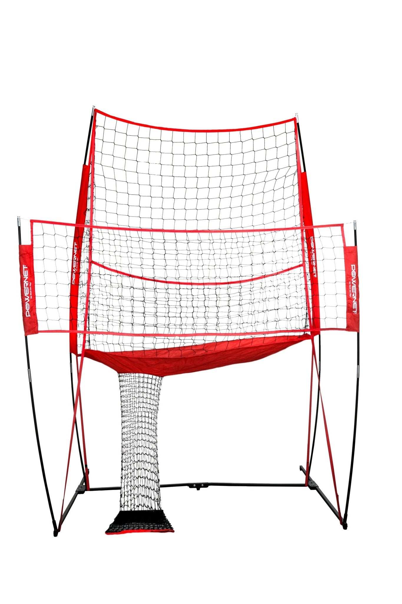 PowerNet Volleyball Practice Net Station - 8 ft Wide x 11 ft High for Indoor/Outdoor Training, Backyard Games & Team Practice | Perfect for Beach Volleyball, Gym Drills & Family Fun