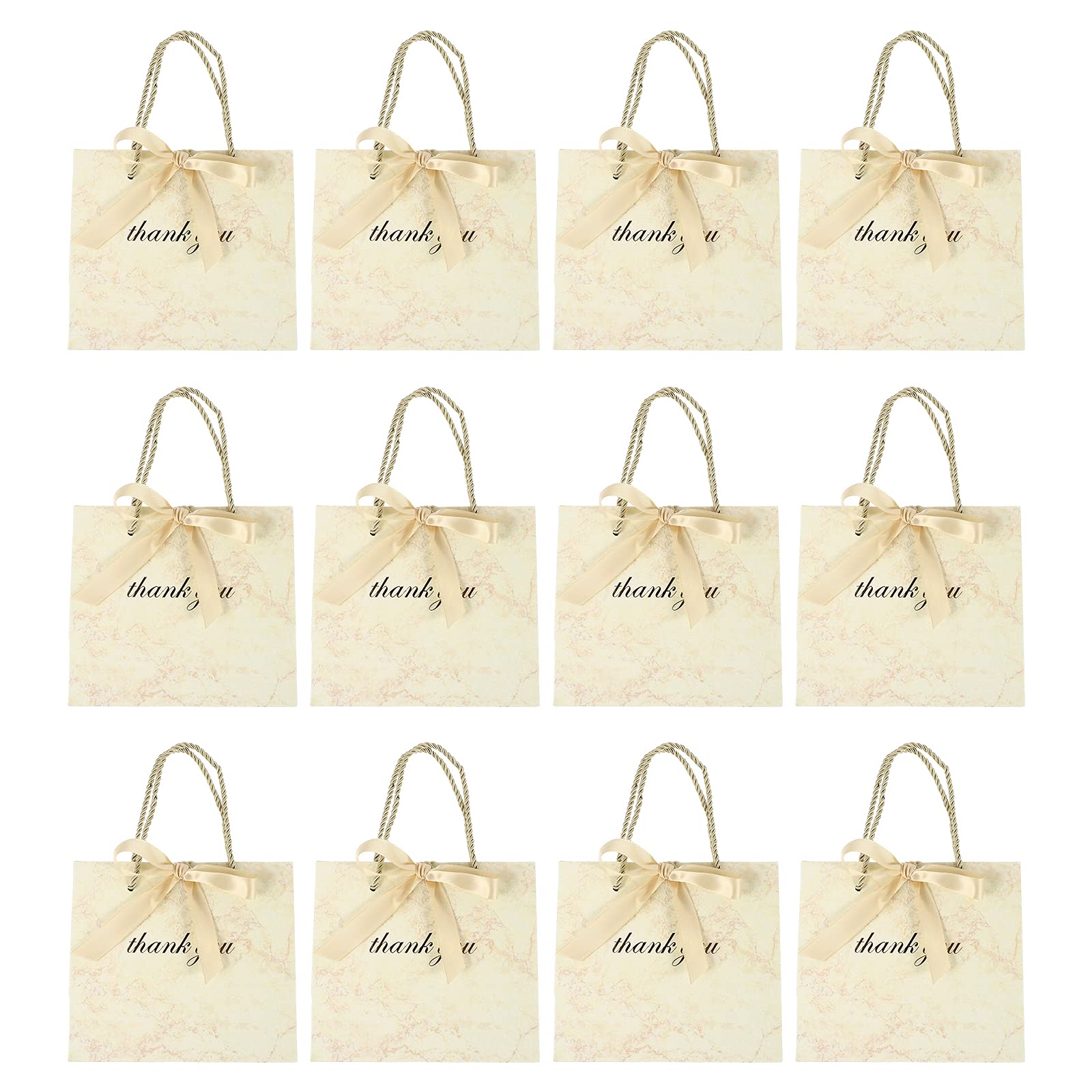 LUOZZY 20Pcs Marble Print Thank You Gift Bags - Small Size Handbags for Birthday Party Favors, Wedding Favors & Baby Shower Gifts | Elegant Present Pouch for Special Occasions