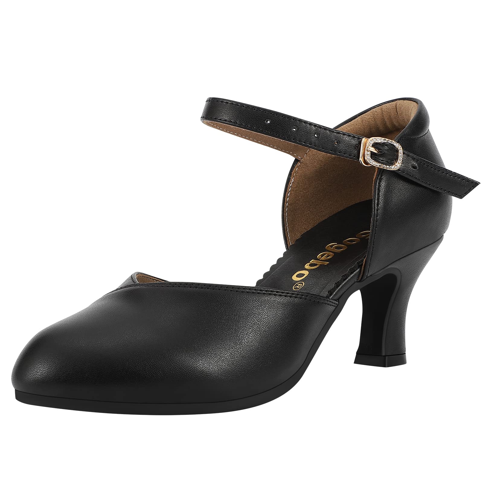 Women's Latin Dance Shoes - Ankle Strap Ballroom Salsa Pumps for Professional & Social Dancing | Perfect for Competition, Practice & Performance