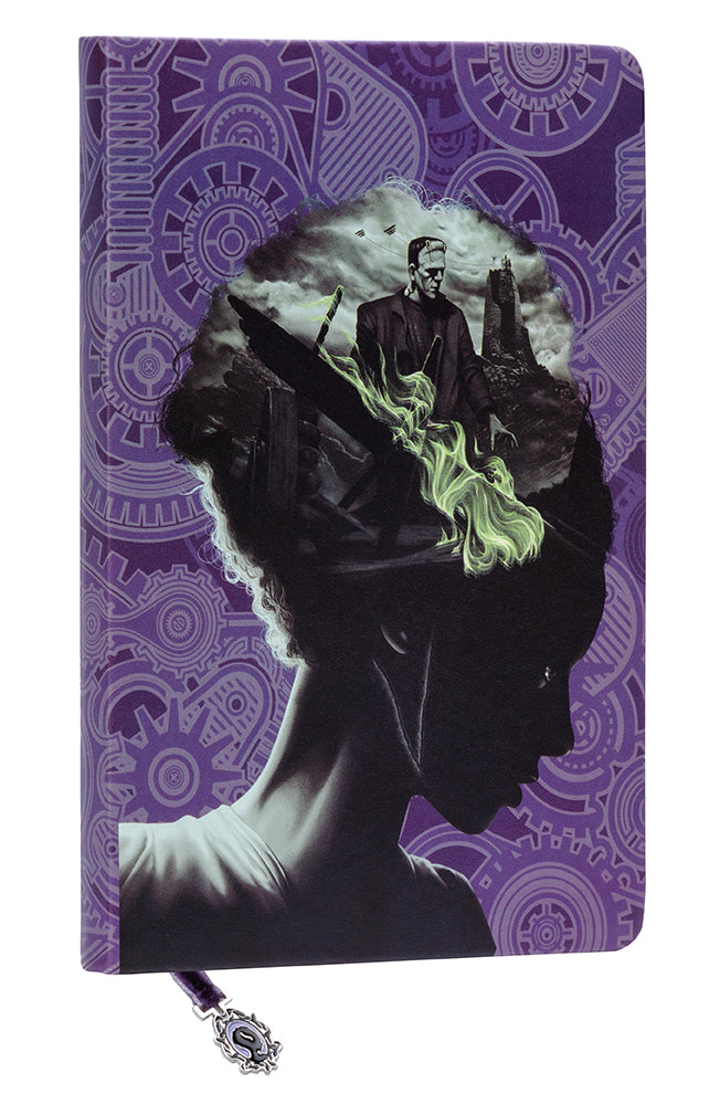 Universal Monsters: Bride of Frankenstein Journal with Ribbon Charm - Gothic Notebook for Horror Fans, Collectors & Writers - Perfect for Halloween, Movie Nights & Dark Academia Aesthetics