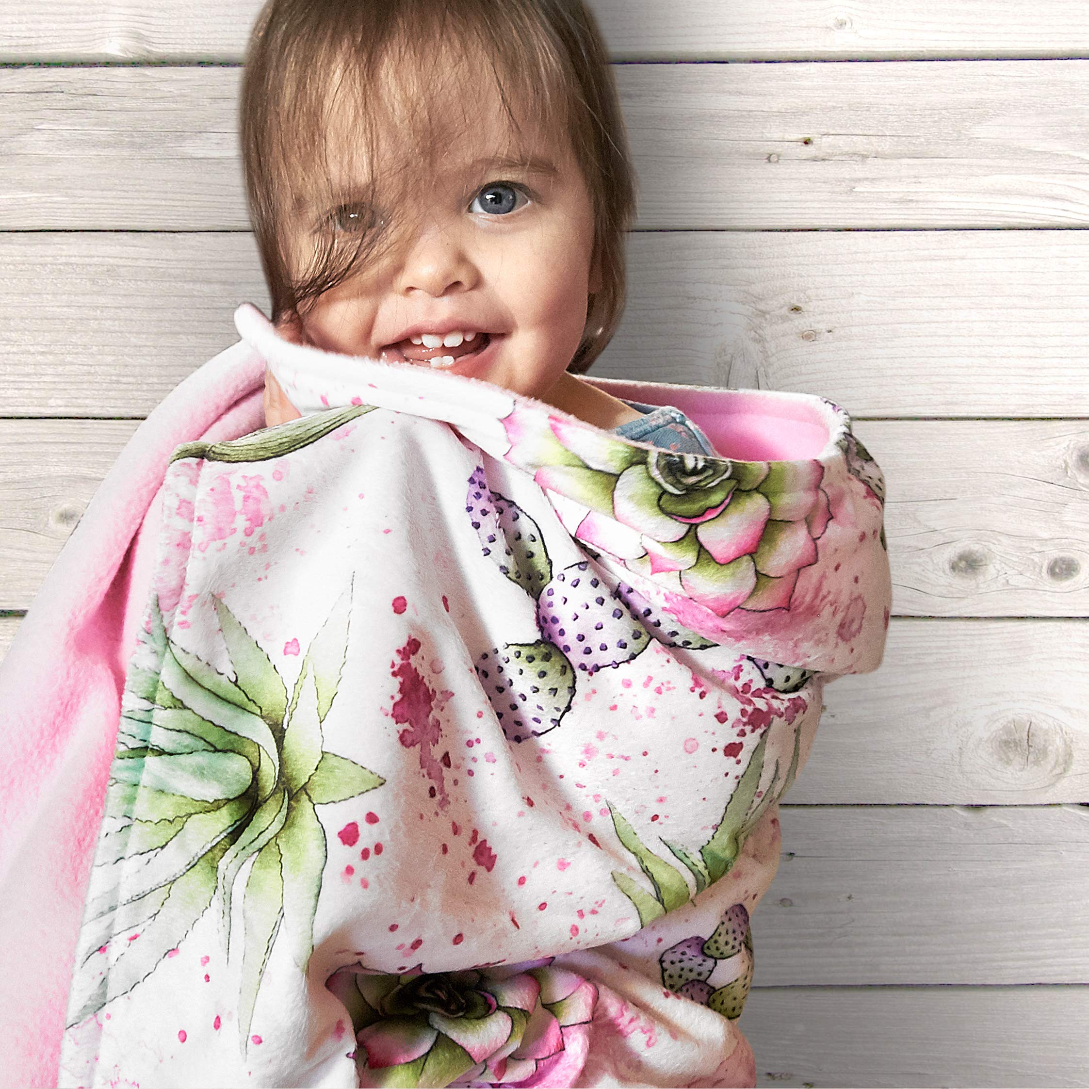 Jaxson's World Soft Watercolor Cactus Baby Blanket - 30x40 Inch Breathable Cotton Nursery Blanket for Boys & Girls - Perfect for Southwest Nursery Decor, Baby Showers & Newborn Photography Backdrops