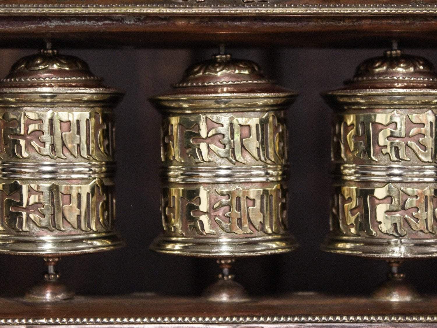 5-Piece Spinning Prayer Wheels Set - Handcrafted Tibetan Buddhist Decor for Meditation & Home Blessing | Perfect for Yoga Studios, Altars & Spiritual Gifts