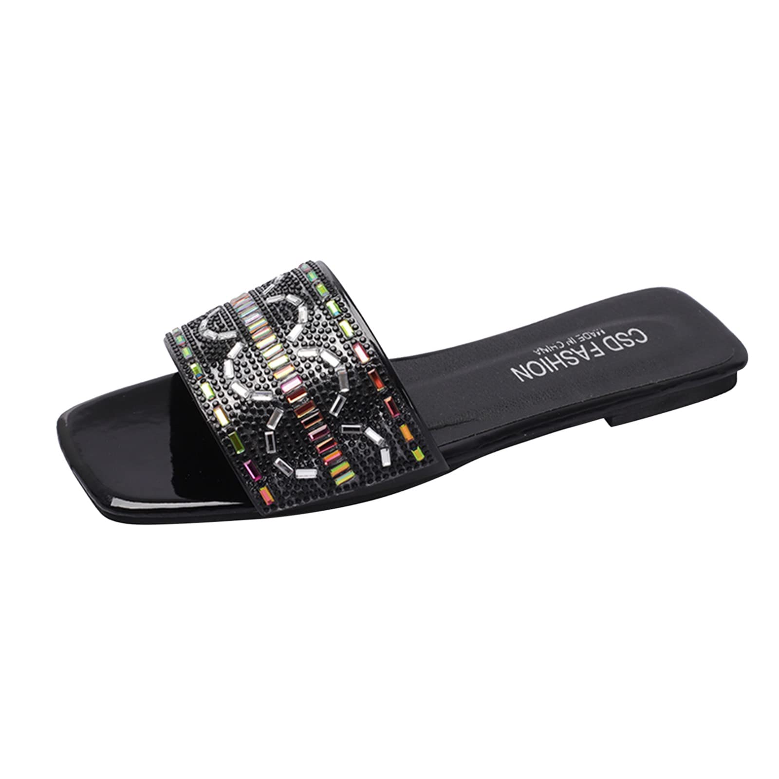 Boho Women's Sandals - Comfortable Flat Spring Summer Slippers for Women, Size 9.5 | Perfect for Beach, Vacation, and Casual Outfits