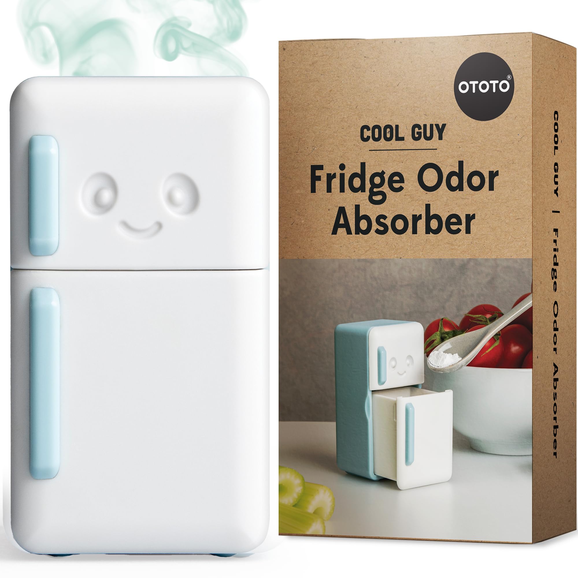 OTOTO Fridge Deodorizer - Natural Baking Soda Odor Absorber for Refrigerator, Cute Kitchen Accessories & Gadgets - Keep Your Fridge Fresh for Food Storage & Meal Prep