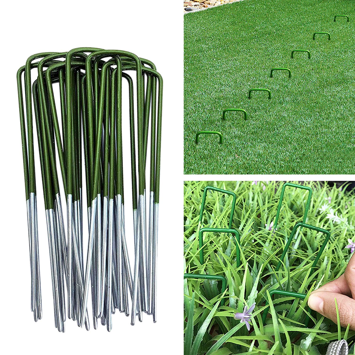 Bechoicen Heavy Duty Garden Pegs - 20Pcs Ground Stakes for Securing Garden Netting, Membrane & Climbing Plants | Durable Outdoor Anchors for Landscaping, Weed Control & Plant Support