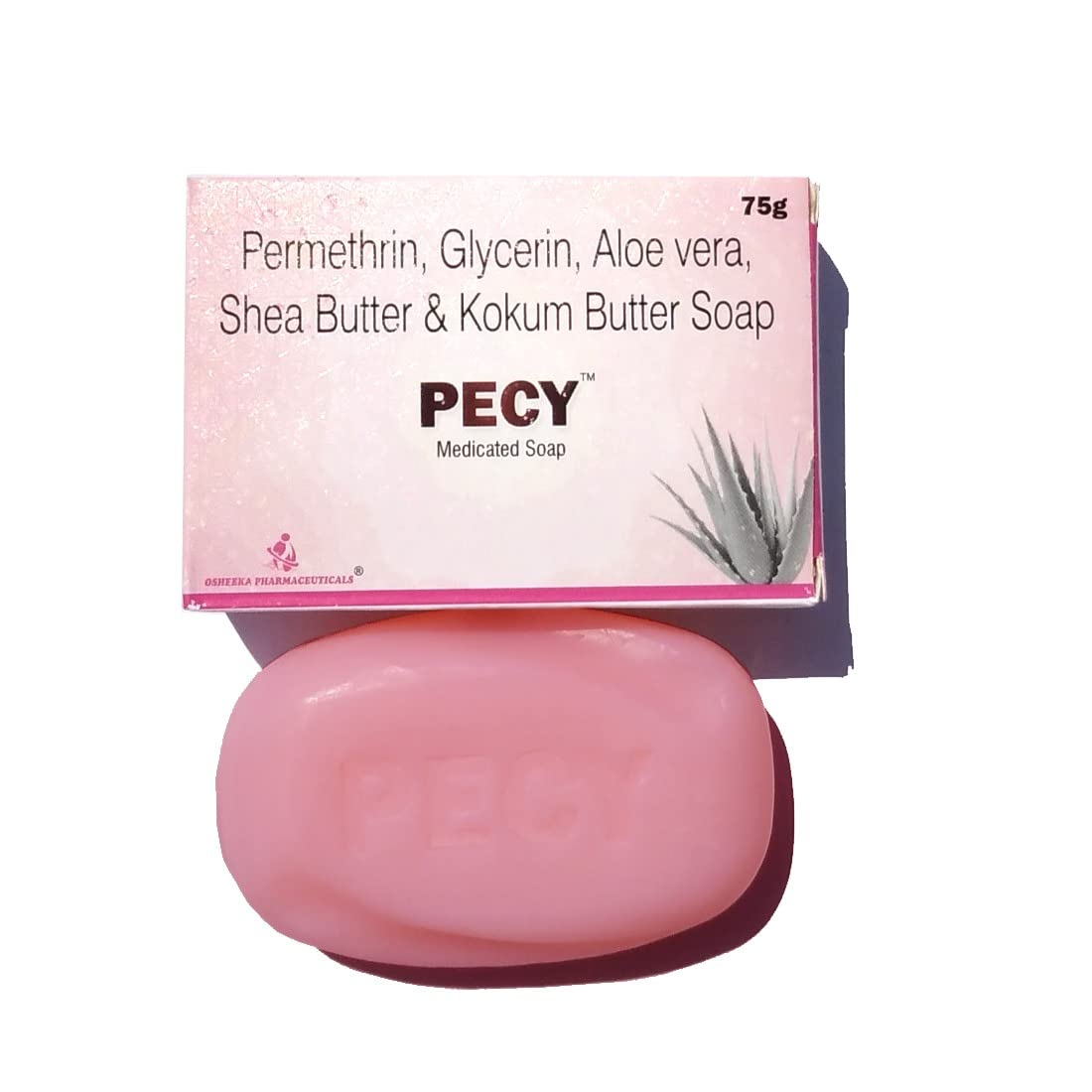 Osheeka Pharmaceuticals Pecy Soap - Permethrin, Cetrimide & Glycerine Antifungal Soap 75gm (Pack of 6) - Treats Ringworm, Scabies & Skin Infections - Ideal for Daily Hygiene & Dermatological Care