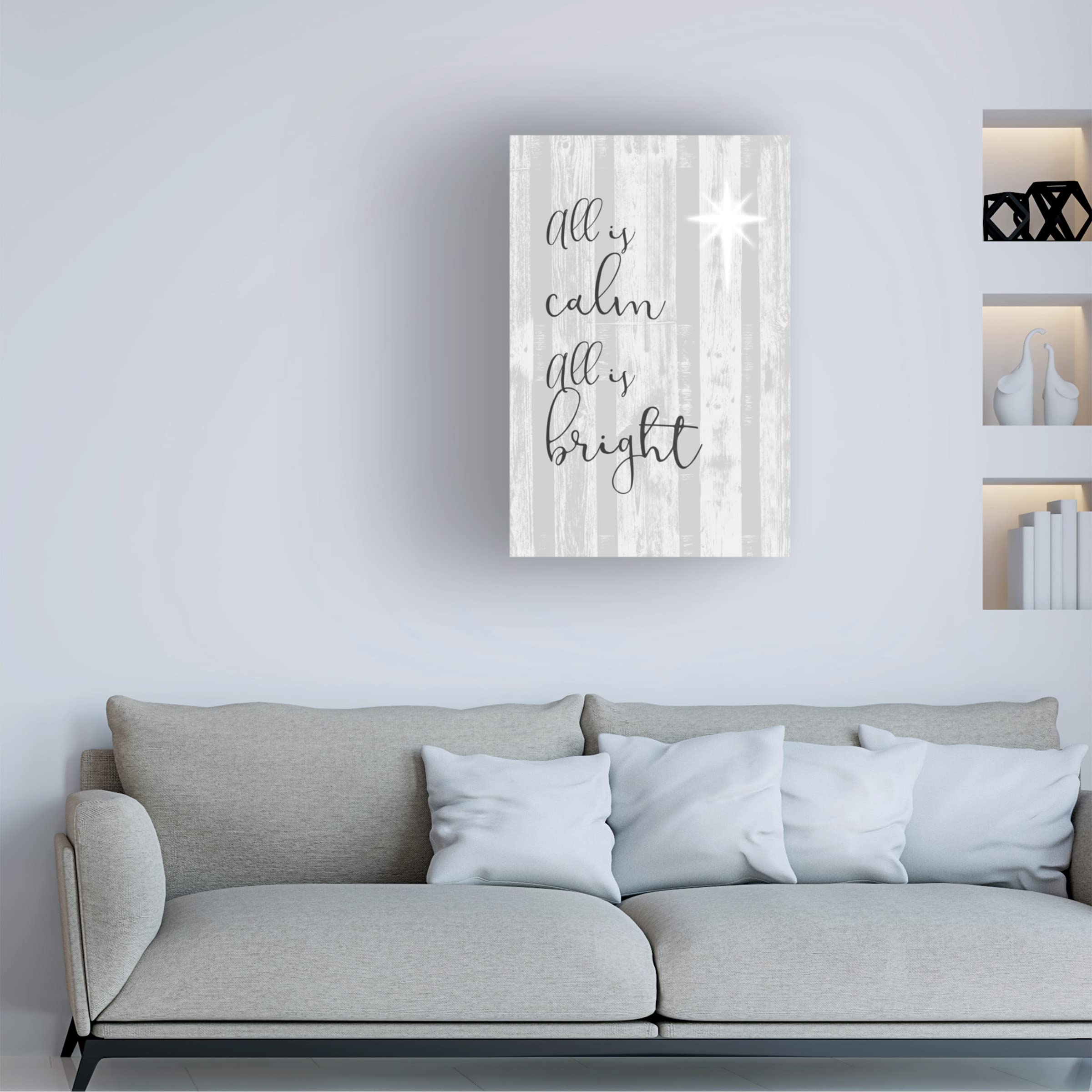 Blessed Christmas II Canvas Wall Art by Jennifer Goldberger - 16x24 Inch Holiday Decor for Living Room, Bedroom & Office - Religious Christmas Gift & Home Decoration