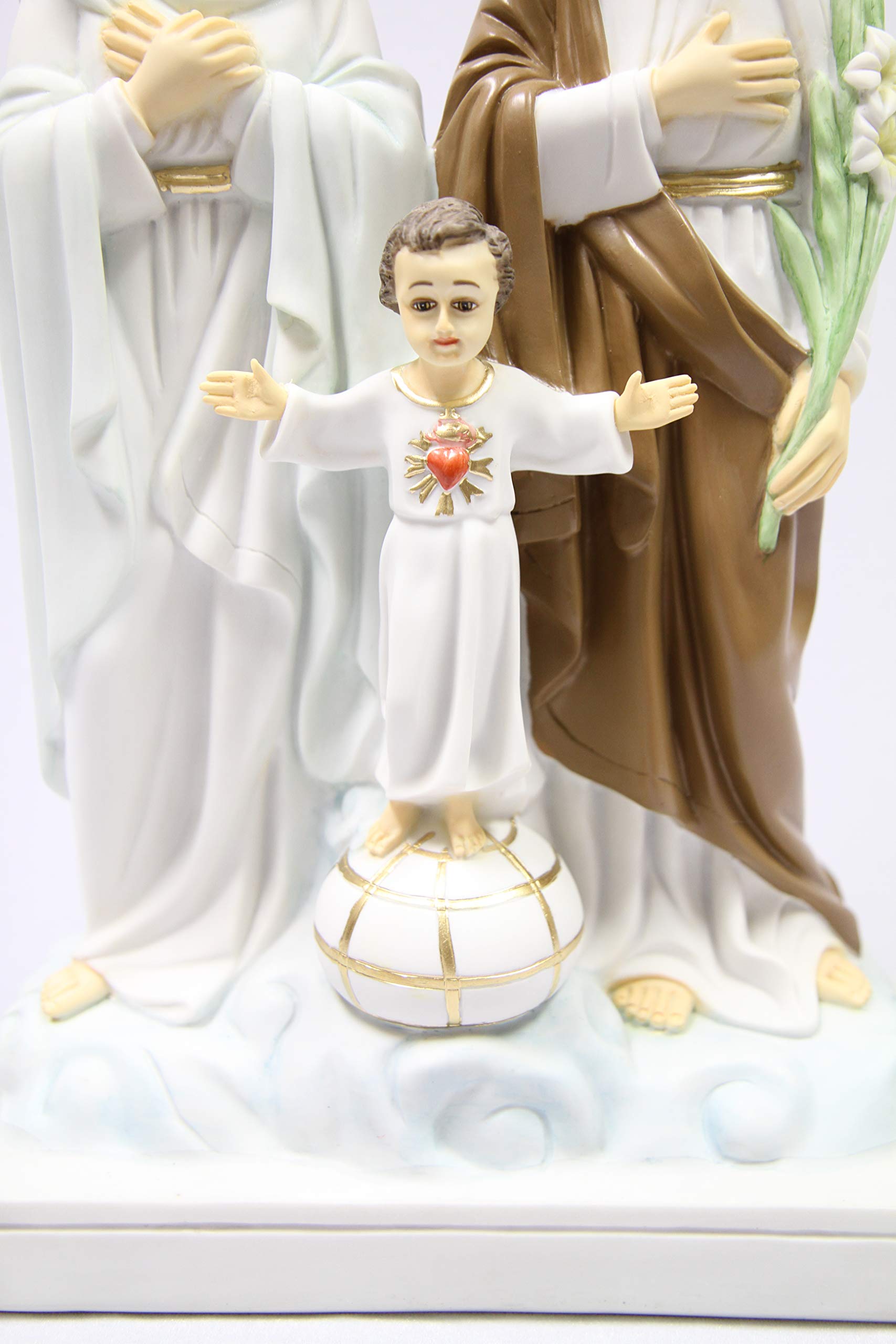 15.5 Inch Holy Family Statue - Joseph, Mary & Baby Jesus Italian Sculpture Figurine, Handcrafted in Italy for Indoor & Outdoor Decor | Perfect for Garden, Patio, Church Altar or Nativity Display