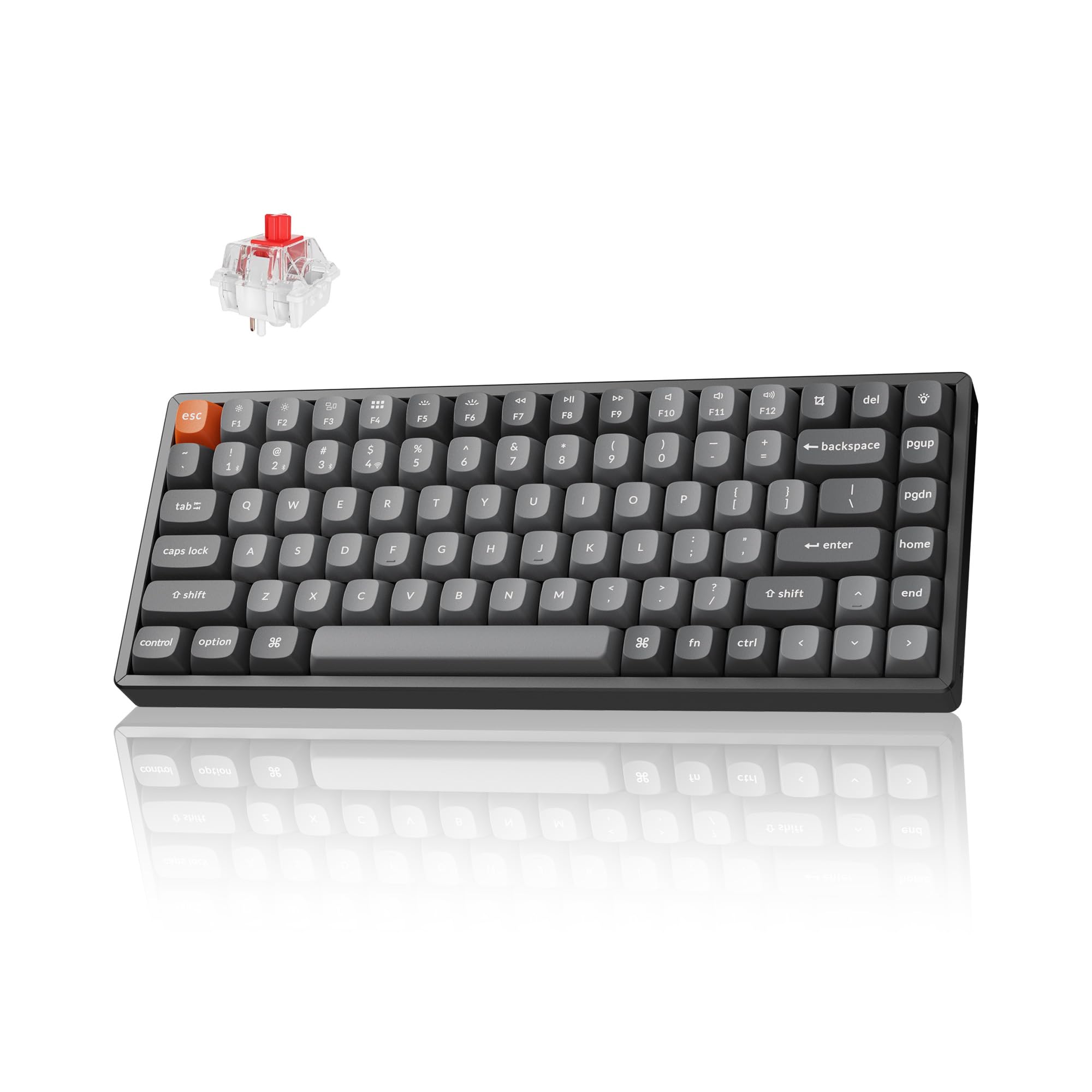Keychron K2 Max Wireless Mechanical Keyboard - 75% Layout, RGB Backlit, Aluminum Frame, Red Switches | QMK/VIA Programmable, 2.4GHz & Bluetooth | Compatible with Mac, Windows, Linux | Perfect for Gaming, Coding & Office Work