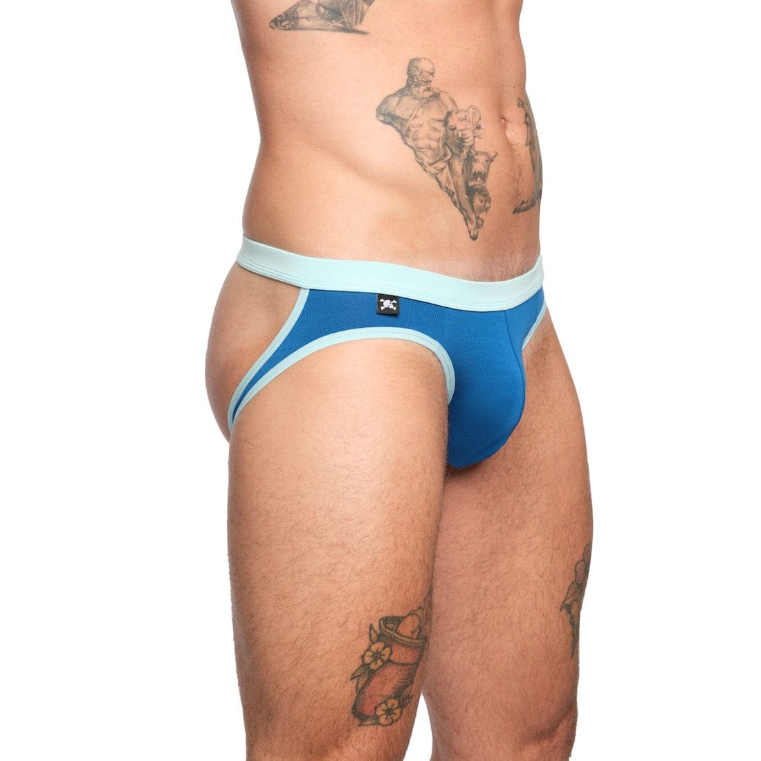 Just The Bones Cloud Y Jock Blue - Comfortable Men's Athletic Underwear for Running, Gym & Sports | Breathable & Supportive Design