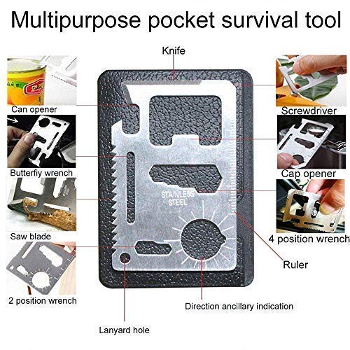 18-in-1 Credit Card Multitool - Compact Survival Tool Set for EDC, Camping & Outdoor Adventures - Perfect Gift for Men, Dad, Father's Day & Stocking Stuffers