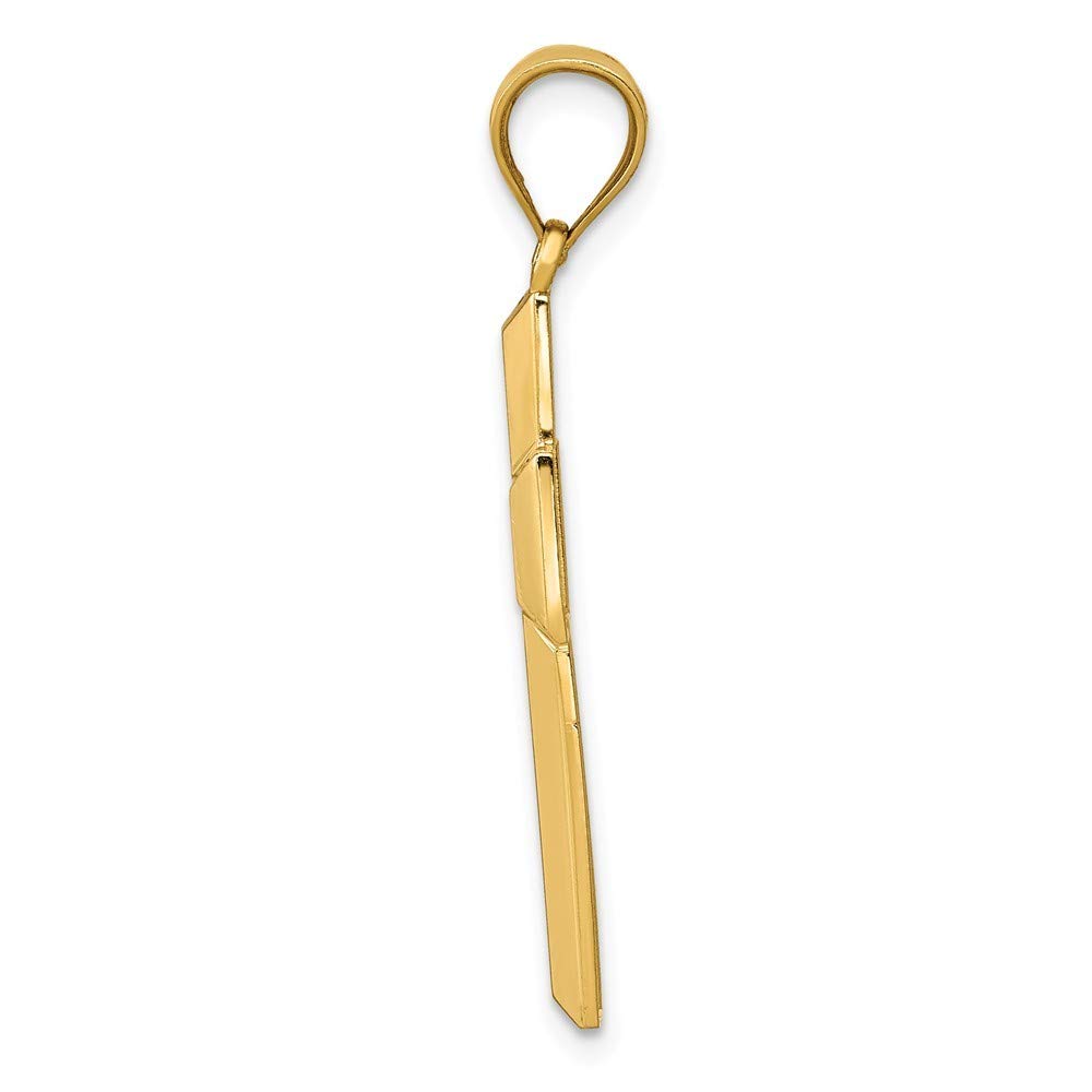 14K Yellow Gold Cross Pendant - Polished & Textured Religious Jewelry for Men & Women | Perfect for Gifts, Baptism, Weddings & Everyday Wear