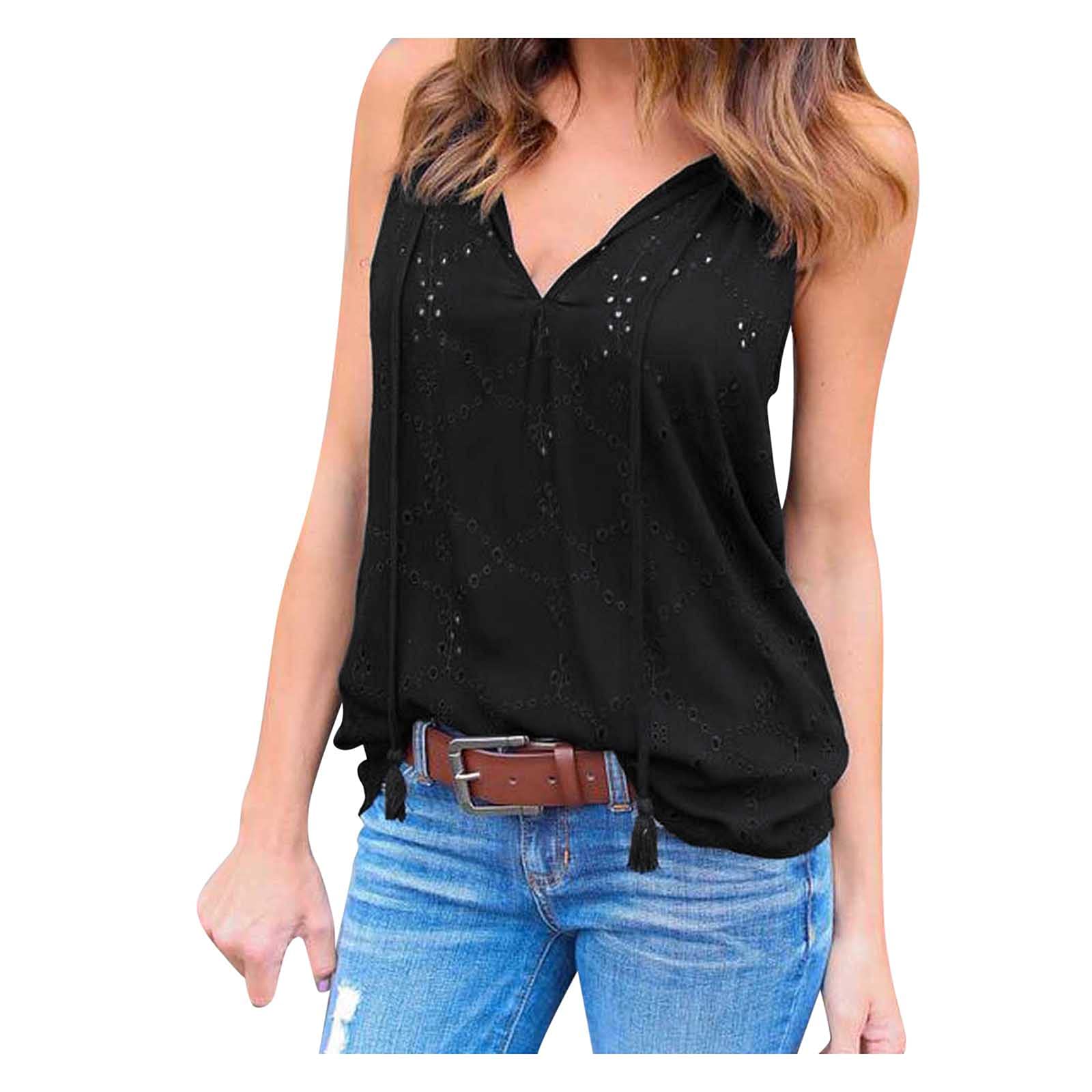 Women's Casual Cropped Flowy Shirt - Cute Summer Tank Top & Cami for Streetwear, Beach Outfits & Date Night Looks
