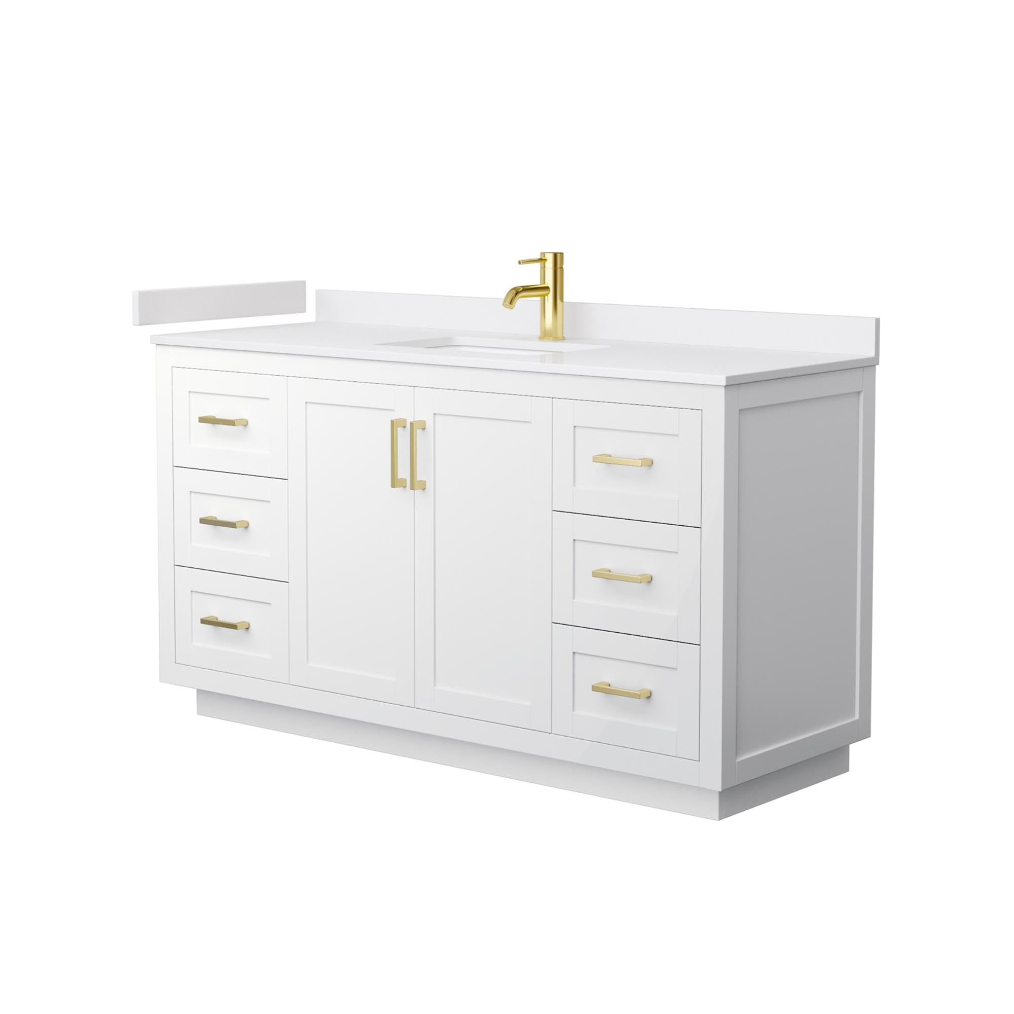 Wyndham Collection WCF292960SWGWCUNSMXX Miranda Vanity Set in White - Modern Bathroom Vanity with Sink & Mirror for Home Renovation & Spa Style Decor