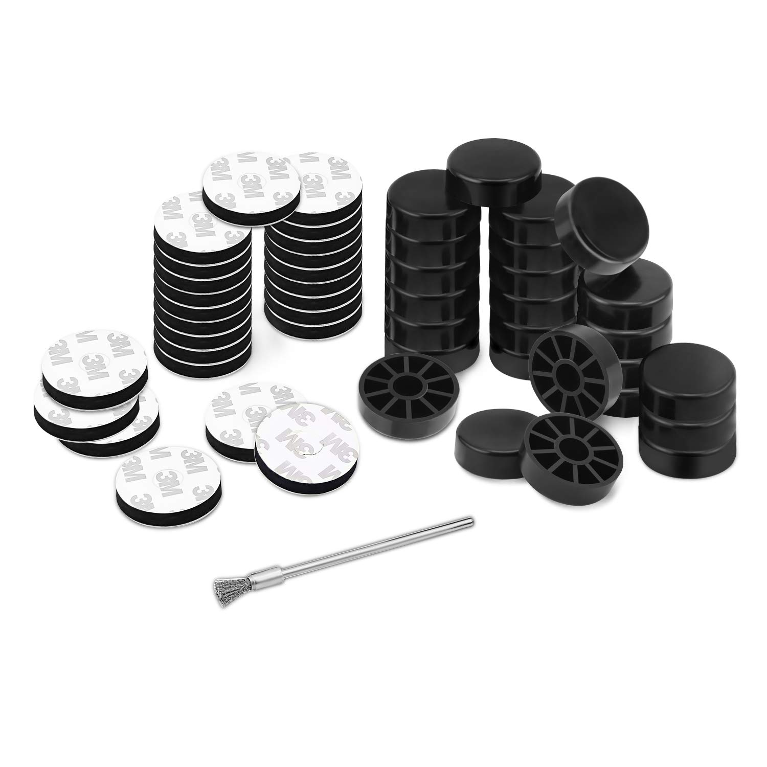 24 Pack Iron Outdoor Patio Furniture Chair and Table Feet Glide Protectors - Heavy Duty Floor Protectors for Decks, Concrete & Hardwood - Prevent Scratches & Damage (Black) - Perfect for Garden, Balcony & Restaurant Use