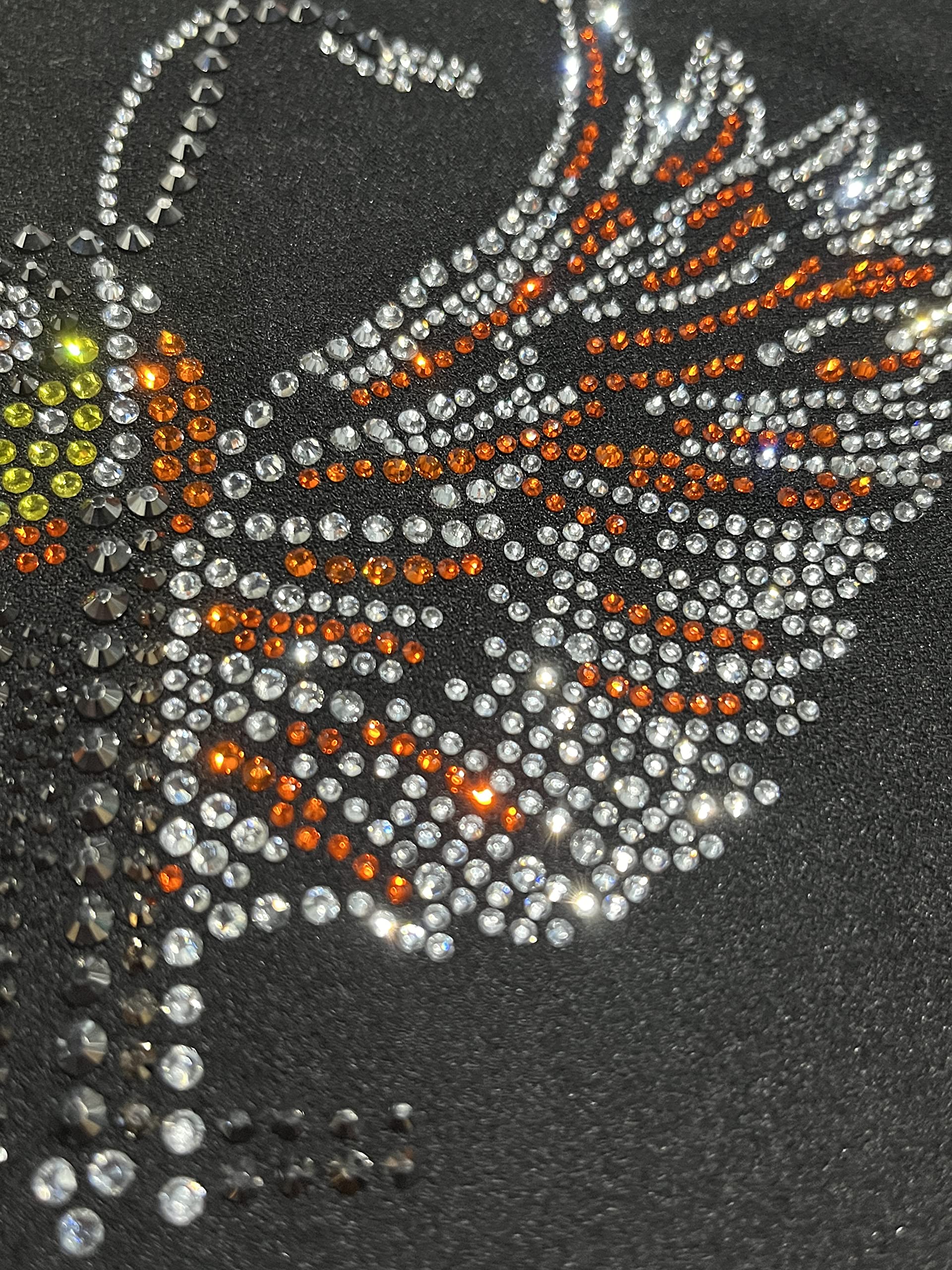 Rhinestone Orange Angel Bike Iron-On Design - Sparkling Decal for Cycling Jerseys, Jackets & DIY Crafts - Perfect for Bikers & Fashion Enthusiasts