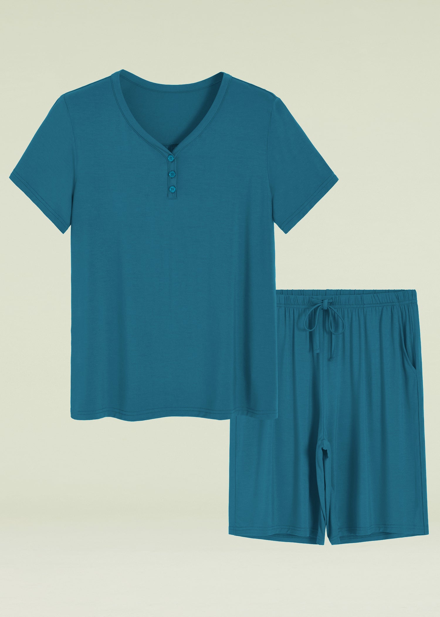 Women's Bamboo Viscose Bermuda Shorts Pajama Set - Soft & Breathable Sleepwear for Summer - Perfect for Lounging, Travel & Relaxing at Home