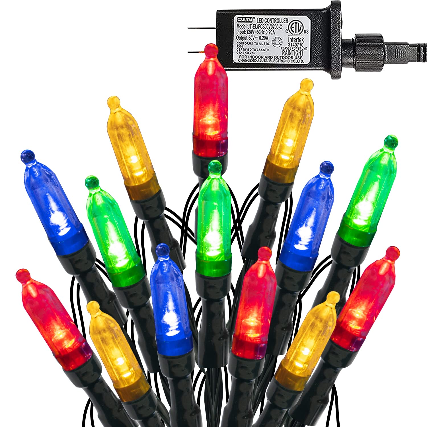 Dazzle Bright 200 LED Christmas Mini String Lights - 65FT Connectable Waterproof Fairy Lights with 8 Modes for Indoor Outdoor Patio Garden Holiday Party Decorations (Multi-Colored) - Perfect for Christmas Tree, Wedding, Bedroom, and Backyard Lighting