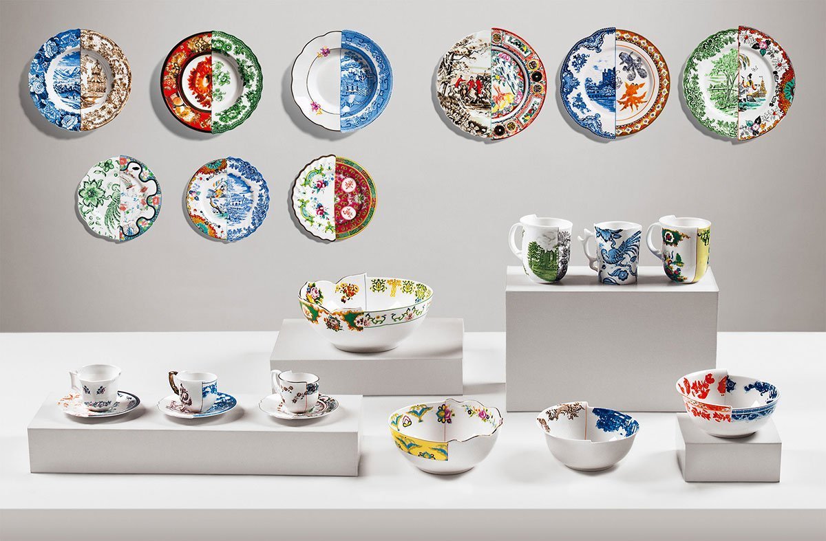 SELETTI Hybrid-Isidora Porcelain Tea Cup and Saucer Set - Elegant Coffee & Tea Drinking for Home, Office, and Gift Giving