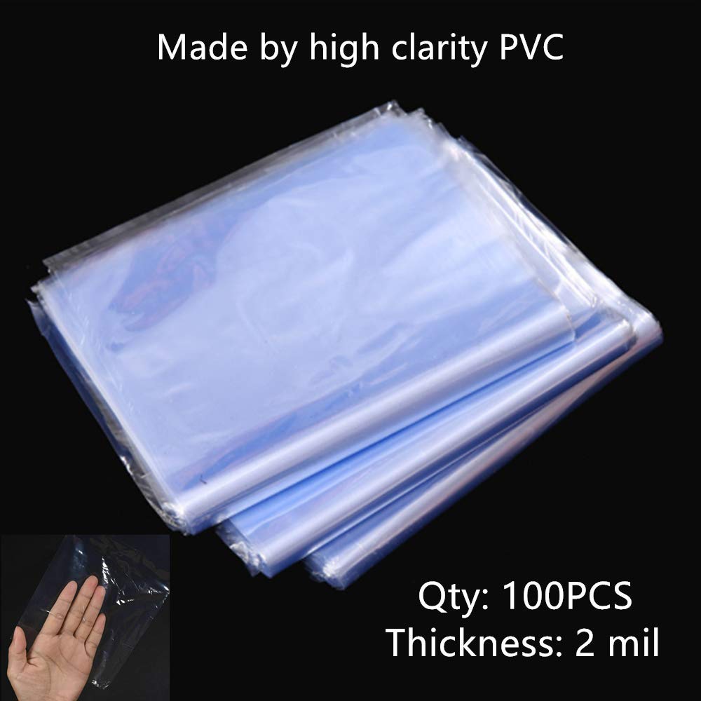 HappyBeeYo 100PCS 24x32 Inches Heat Shrink Wrap Bags - 2 Mil Thick PVC Gift Packaging Bags for Gift Baskets, Party Favors, Wedding Favors & Product Packaging - Ideal for Gift Wrapping, Candy Baskets & Retail Displays