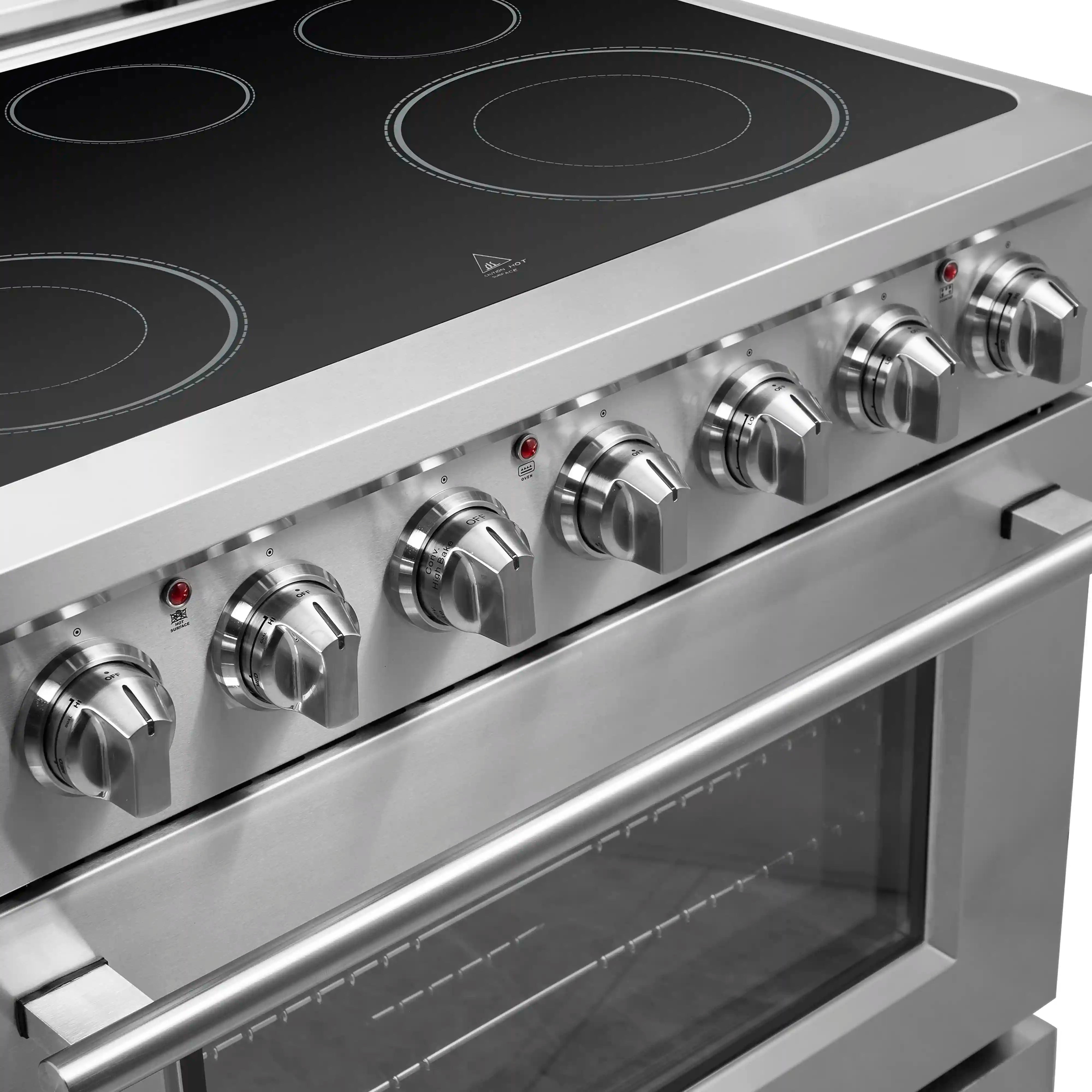 Forno Massimo 36 Inch Freestanding Electric Range - Stainless Steel (FFSEL6020 36) | Professional Kitchen Appliance for Home Cooking & Baking