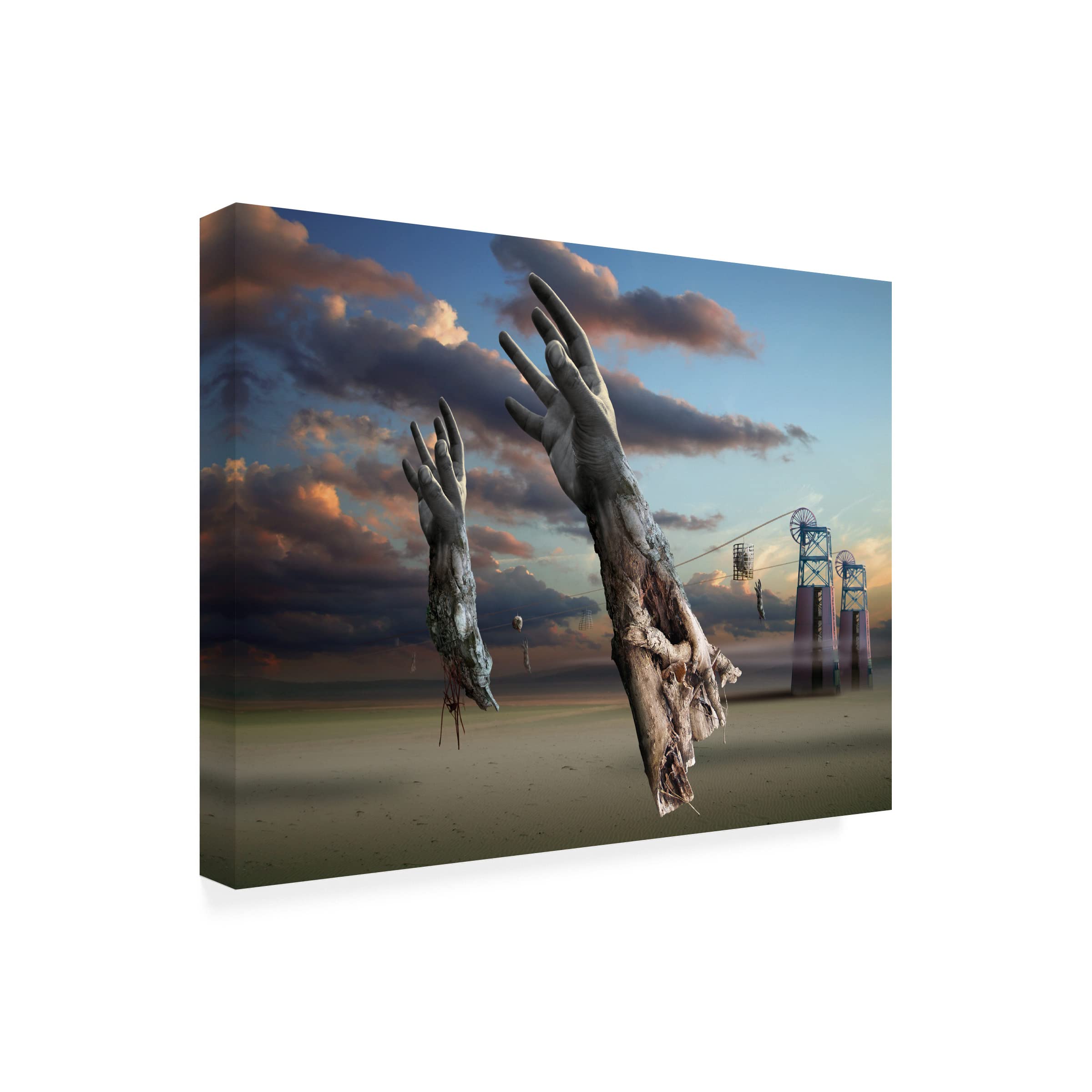 Abstract Reaching' Modern Canvas Wall Art by Radoslav Penchev - Handmade Painting for Living Room, Bedroom & Office Decor