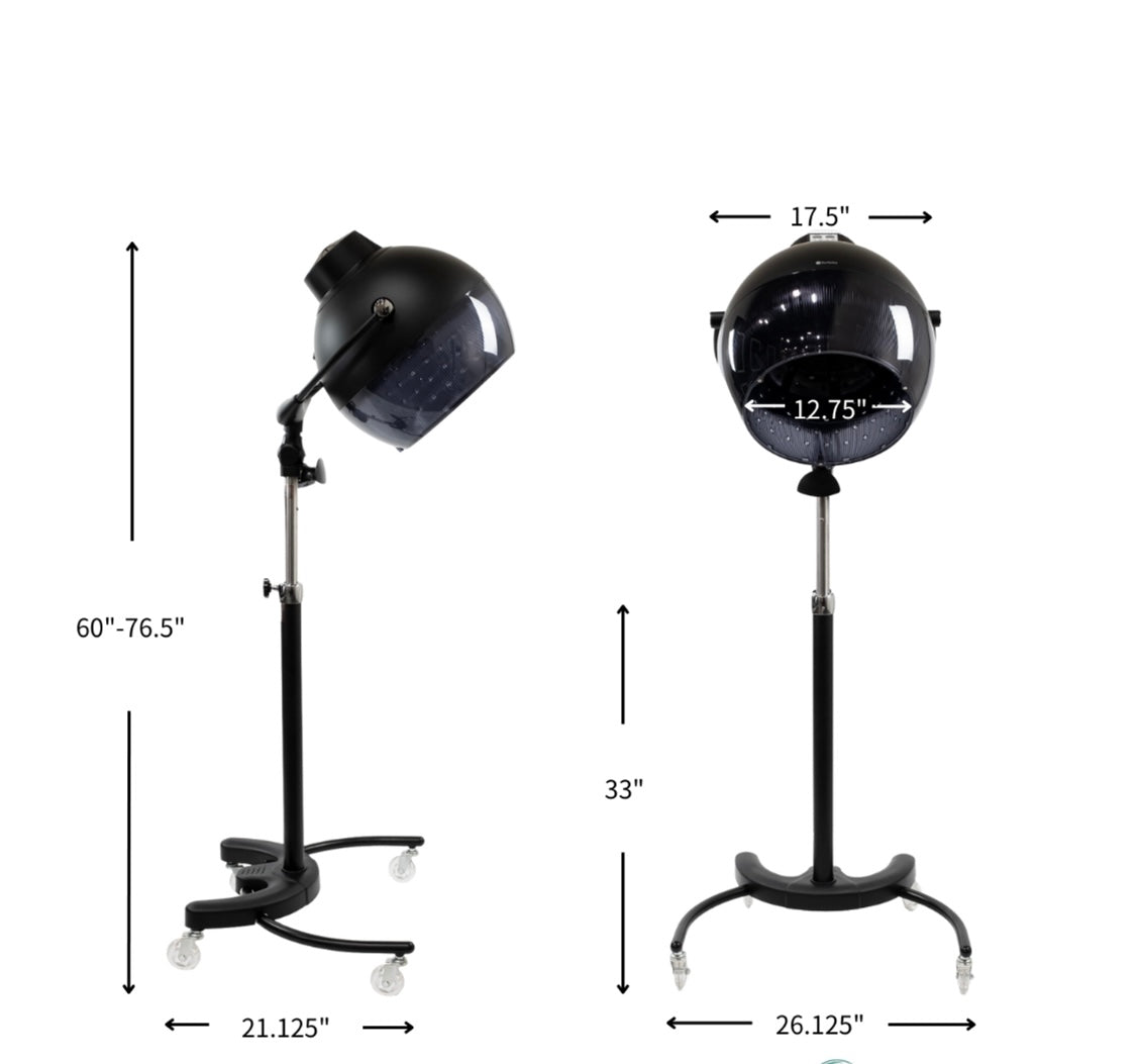 FIO II Free Standing Hood Hair Dryer - Professional Salon Hair Dryer for Home & Salon Use - Fast Drying with Adjustable Heat Settings