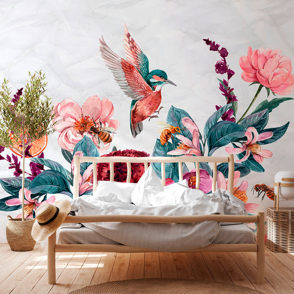 Designwalls 2 Flying Colibri Wall Art - Handmade Hummingbird Canvas Painting for Home Decor - Perfect for Living Room, Bedroom & Office Wall Decorations