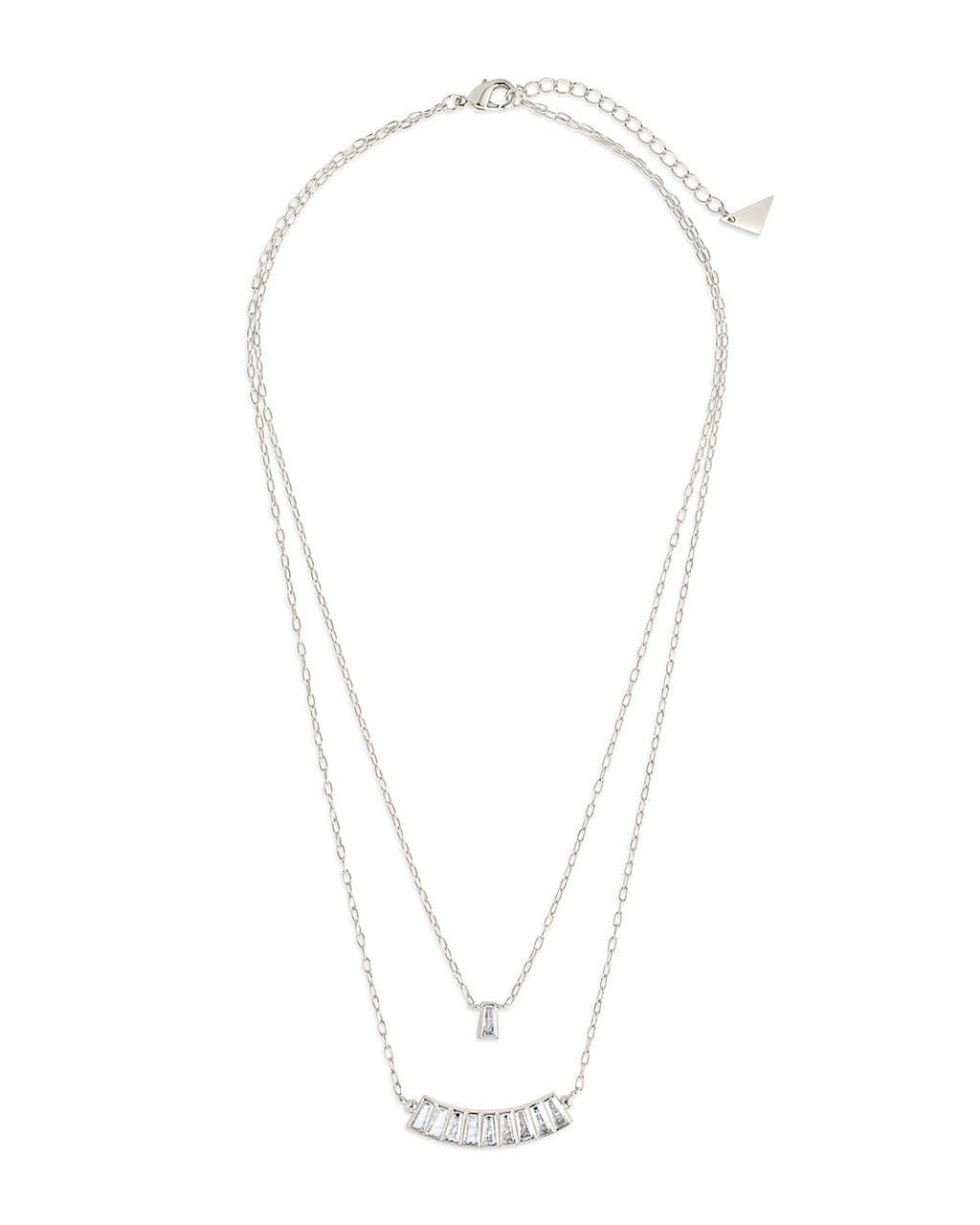 Lillian CZ Row & Charm Layered Necklace - Elegant Cubic Zirconia Layered Necklace for Women - Perfect for Date Night, Wedding & Special Occasions