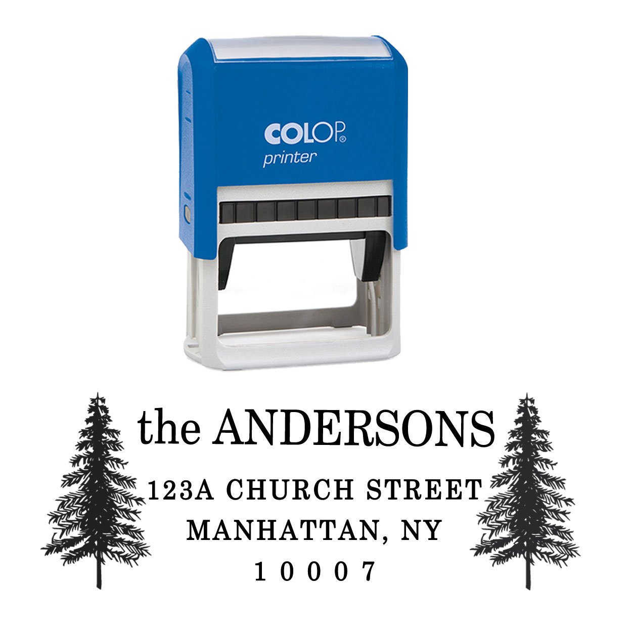 Custom Personalized Family Return Address Stamp - Self Inking Christmas Holiday Seal for Cards, Invitations & Gift Wrapping (Tree Design)