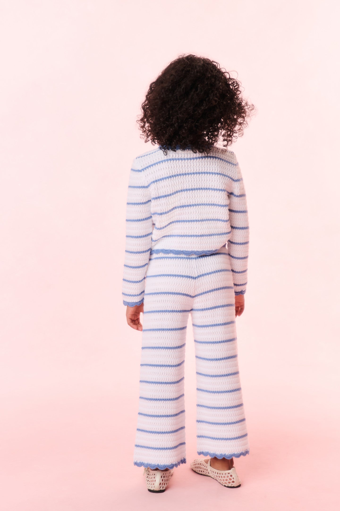 Floraine Striped Crochet Cardigan for Girls - Soft Boho Chic Knit Sweater - Perfect for Spring Outfits, Beach Cover-ups & Casual Wear
