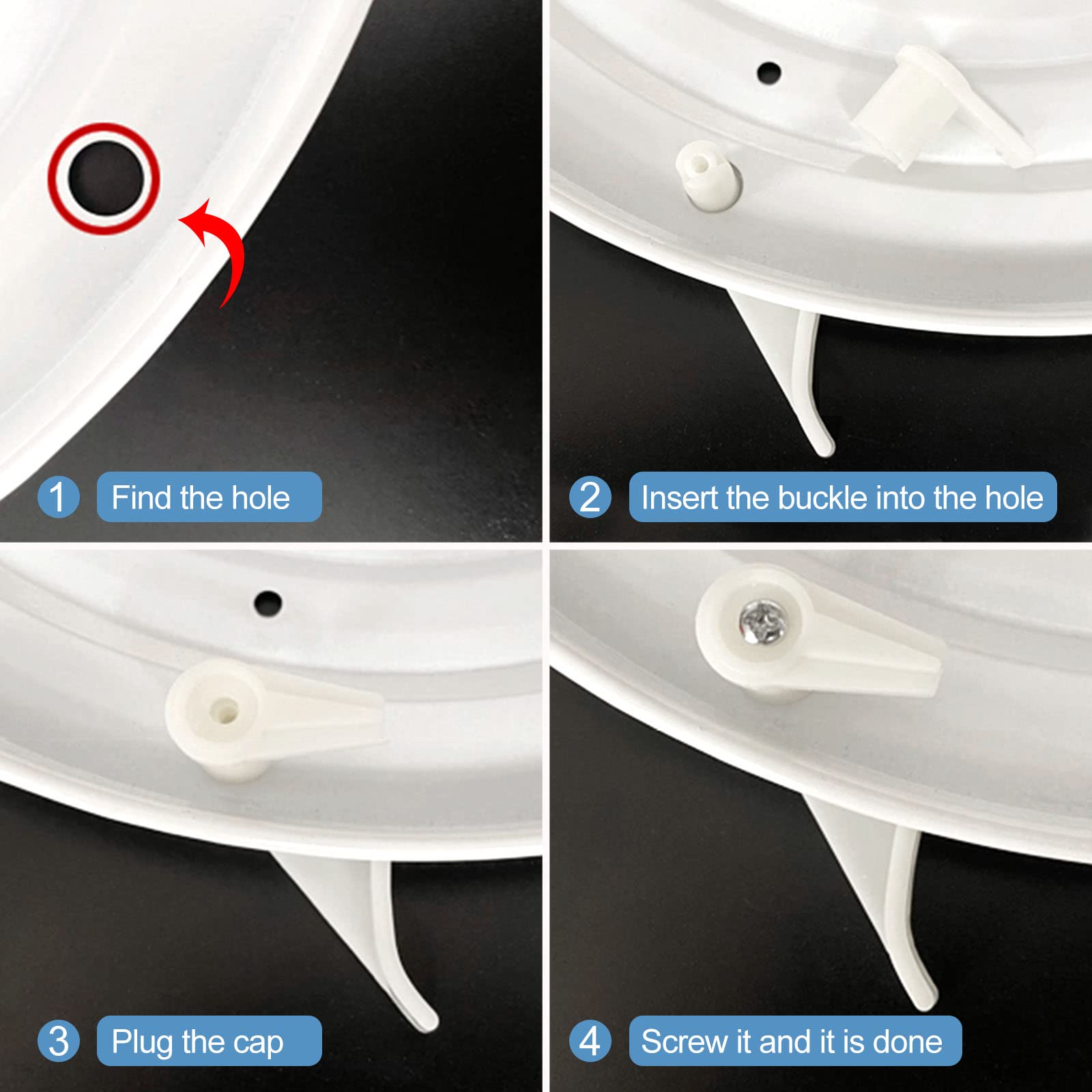 PATIKIL 4.5mm White Plastic Lamp Shade Clips - 15 Pairs for Ceiling Flush Mount Light Fixtures | Secure Buckle Accessories for Home & Office Lighting Installation