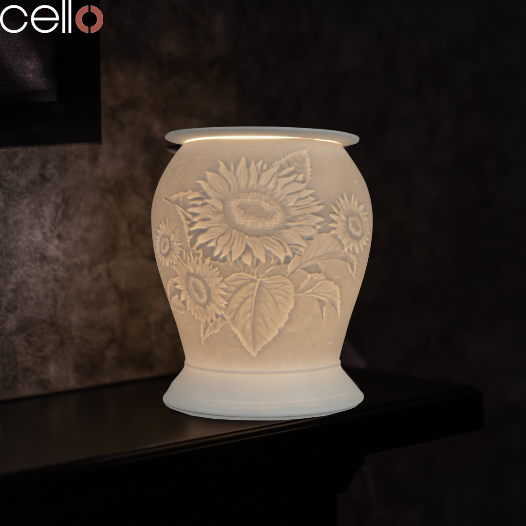 Premium Cello Electric Wax Warmer with Porcelain Barrel - Aromatherapy Diffuser for Home, Office, and Spa - Perfect for Relaxation, Stress Relief, and Creating a Cozy Ambiance in Summer