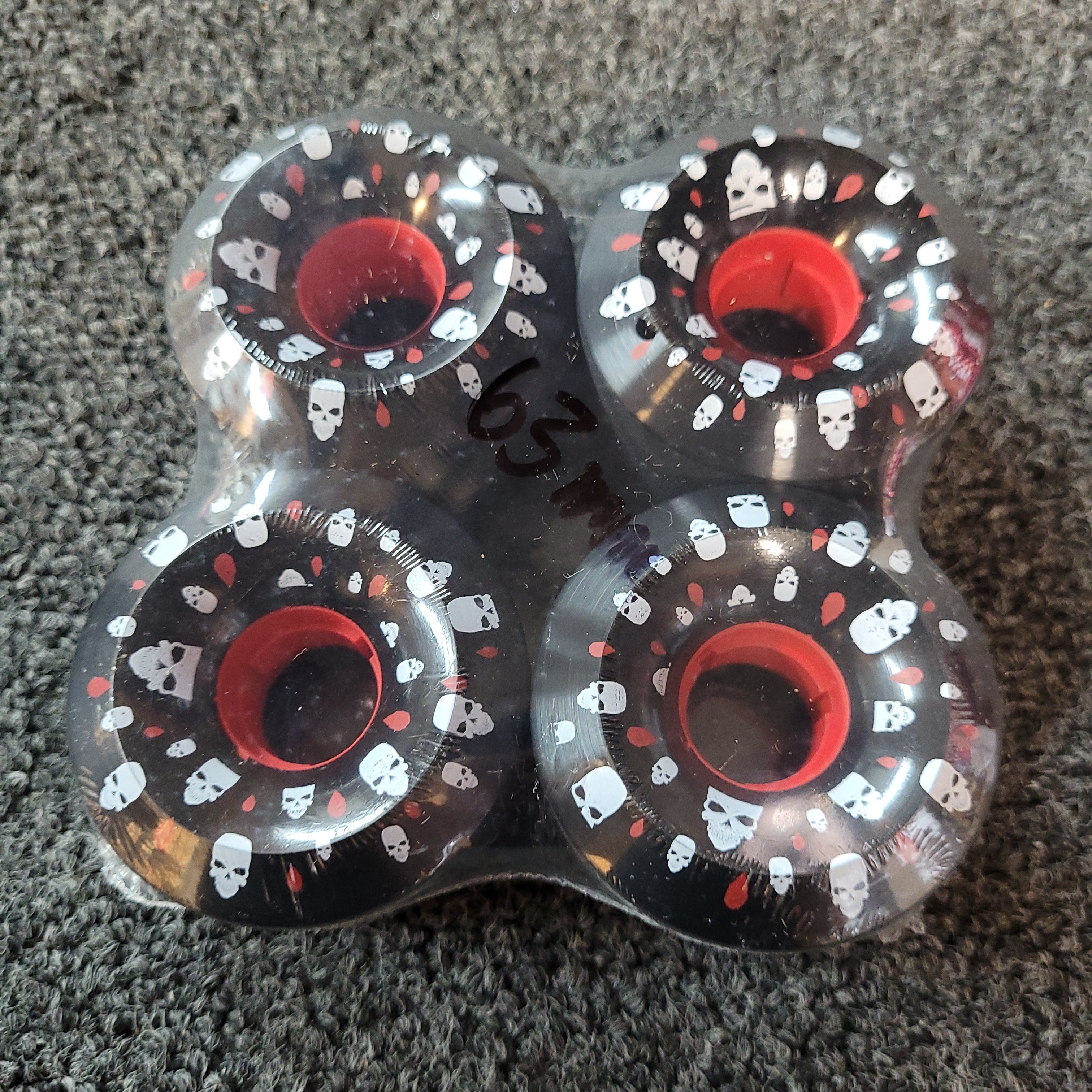 Rainskates 63mm 101A Black Rain Skateboard Wheels - High Performance for Street Skating & Park Riding