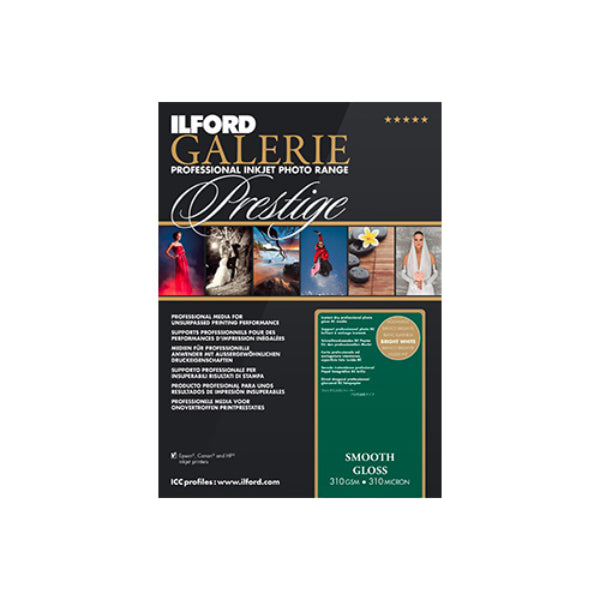 Ilford Galerie Prestige Smooth Gloss 310gsm A2 Photo Paper - 25 Sheets for Professional Photography & Fine Art Printing - Perfect for Portraits, Exhibitions, and Archival Projects