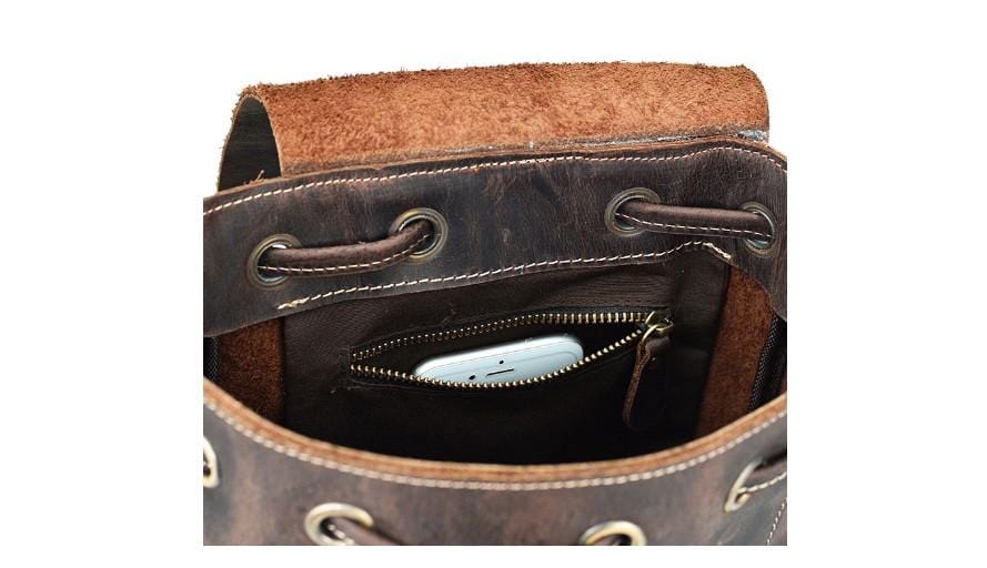 Stylish Rustic Brown Leather Convertible Backpack Purse for Women - Crossbody Shoulder Bag & Fashionable Travel Backpack - Perfect for Work, Travel & Daily Use