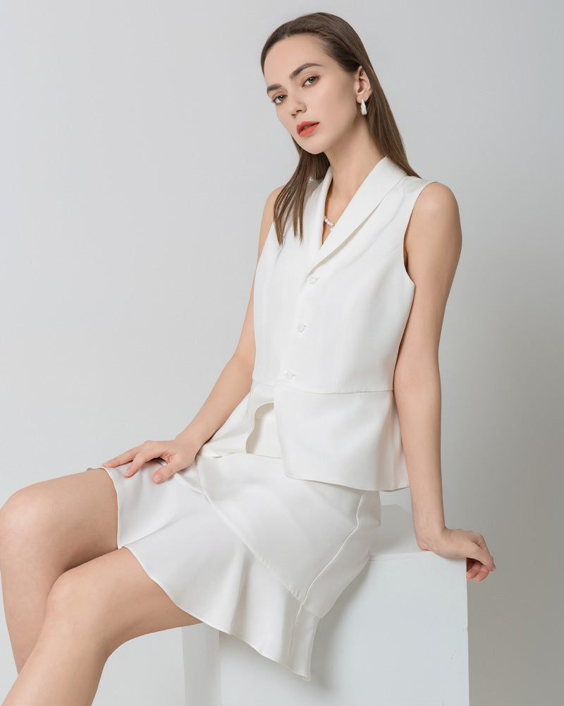 40 Momme V-Neck Silk Vest for Women - Luxurious Soft & Breathable Silk Camisole - Perfect for Layering, Sleepwear & Loungewear
