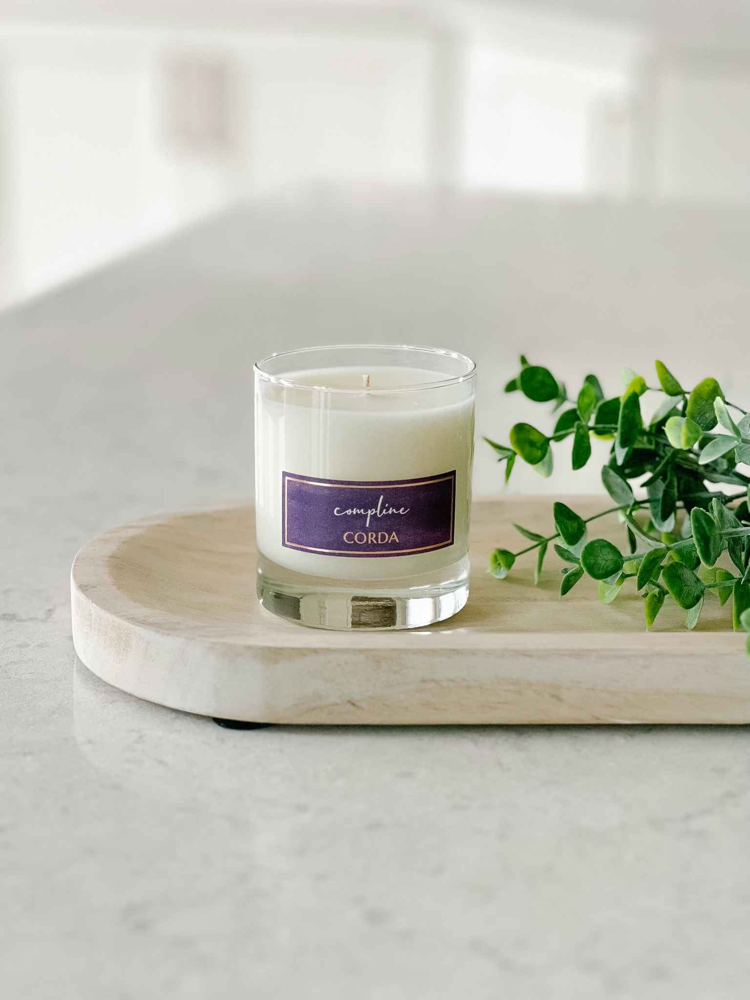 Compline Candle for Night Prayer - Dark Amber, Vanilla & Lavender Scented Soy Wax Candle | Relaxing Aromatherapy for Bedtime, Meditation & Spiritual Practices