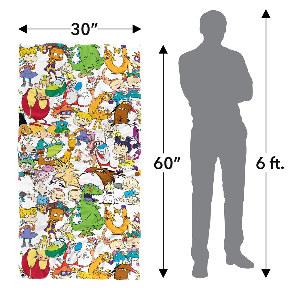 Nickelodeon Mash Up Beach Towel 30x60 Inches - Soft Absorbent Quick-Dry Bath & Pool Towel for Kids, Teens - Perfect for Beach, Swimming, Gym & Outdoor Activities