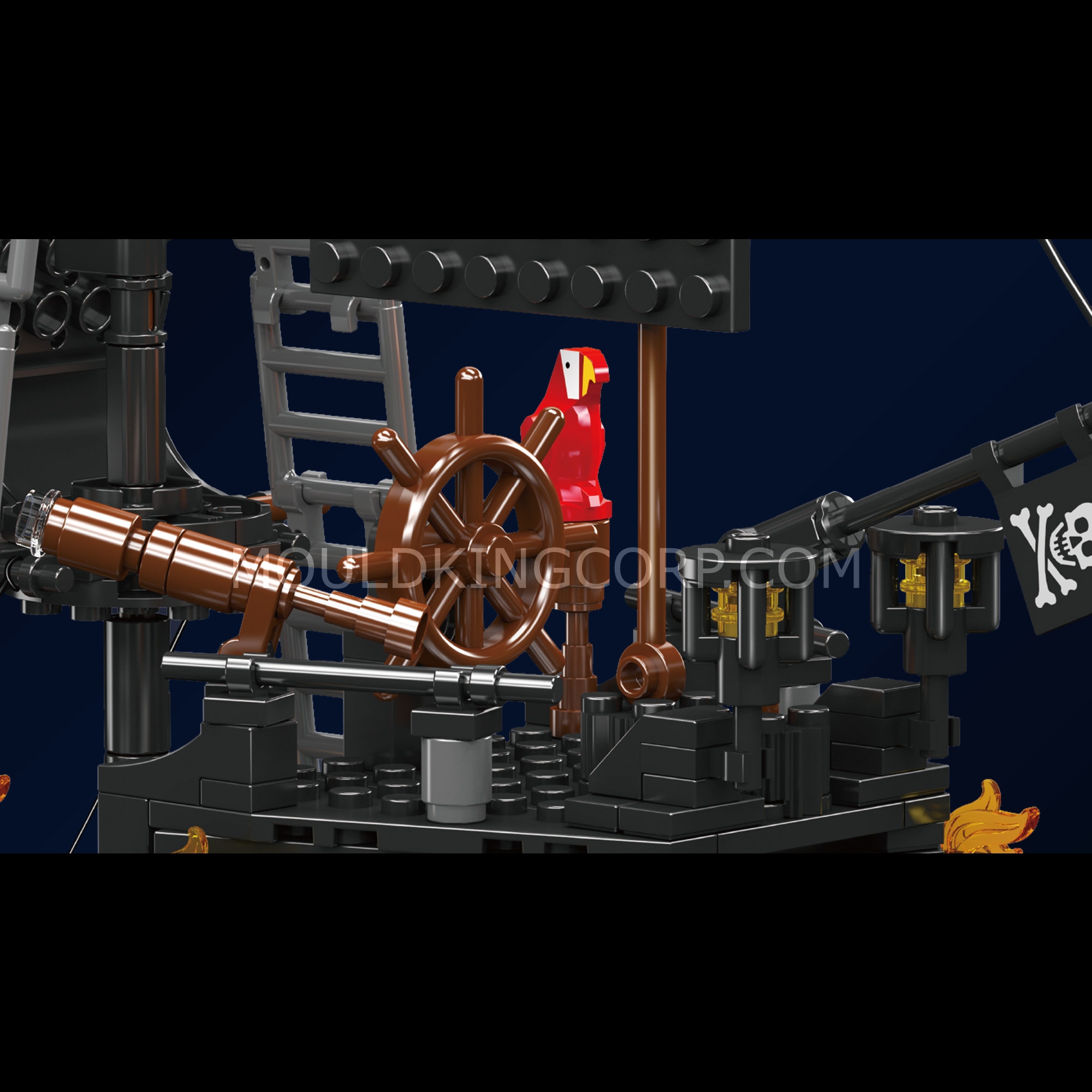 Mould King 10195 Black Pearl Pirate Ship Building Blocks Set - 932 PCS Model Kit for Adults & Kids | Perfect for Collectors, Home Decor, and Creative Play