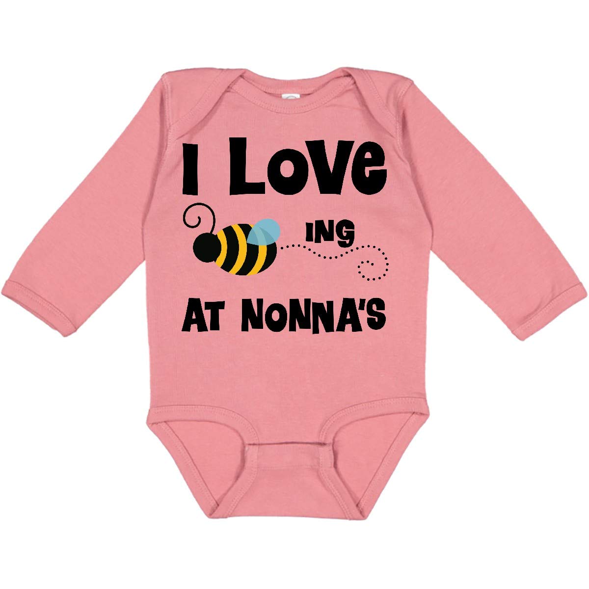 Inktastic Nonna's House Bee Long Sleeve Baby Bodysuit - Adorable Bee Print Onesie for Newborns & Infants - Perfect for Family Photos, Baby Showers & Everyday Cuteness