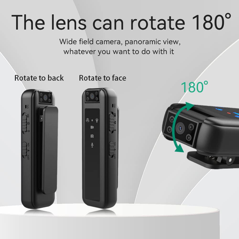 HCLZOE HD 1080P Infrared Night Vision Recorder Camera - Wearable Body Cam, Car DVR, Home Security & Pet Monitoring Camera for Outdoor Activities, Nighttime Surveillance, and Evidence Recording