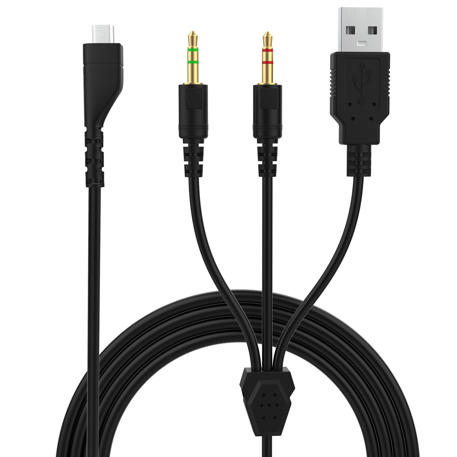 SteelSeries Arctis 3/5/7/Pro Wireless Gaming Headphones Replacement Audio Cable - 3.5mm Jack Aux Cord for PC, Laptop, PS4, Xbox (6.5ft Black) | Durable Headset Wire for Gaming, Streaming & Music Listening