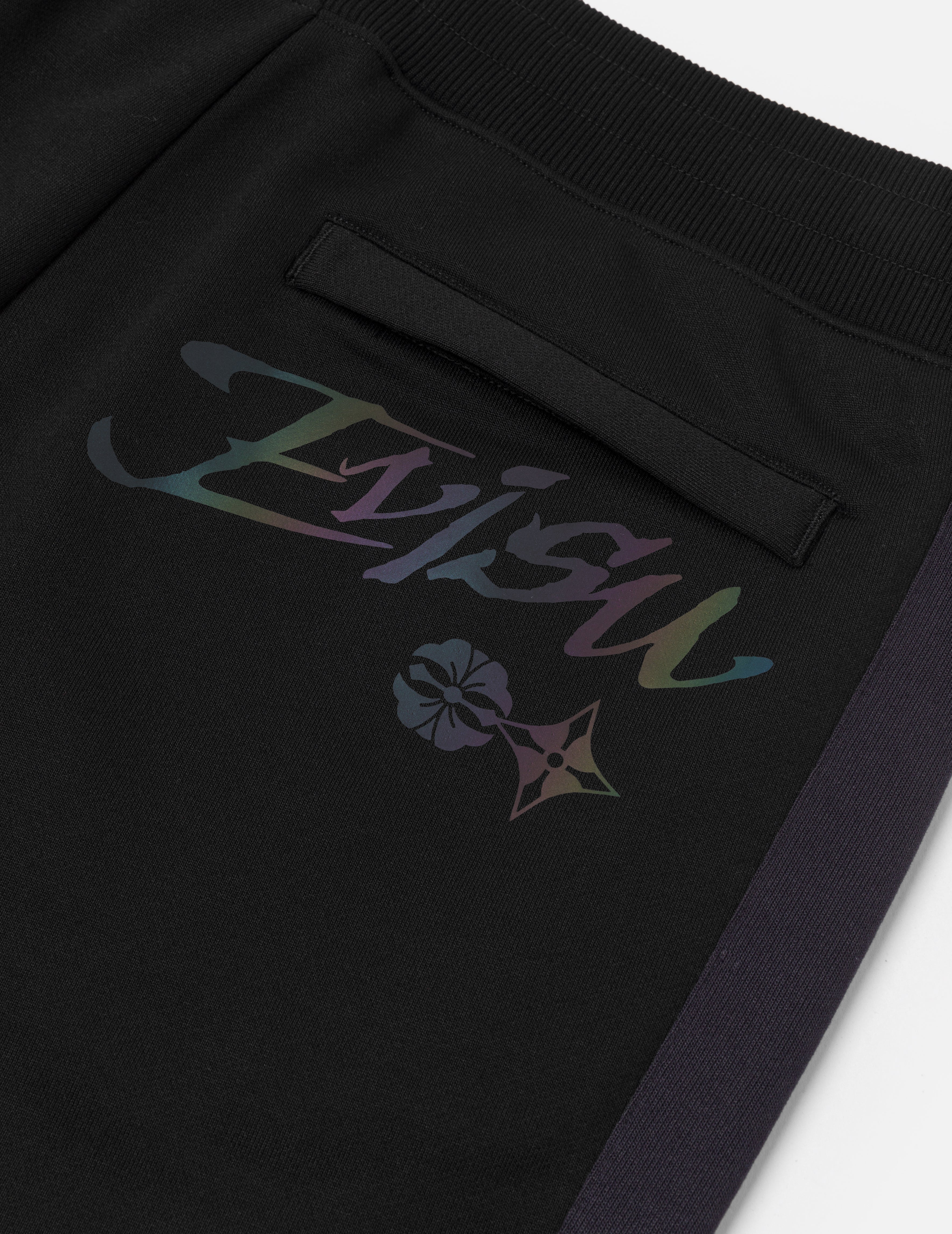 Colorful Logo Print Relax Fit Sweatpants - Comfortable Panel Blocking Design for Lounge, Yoga & Casual Wear
