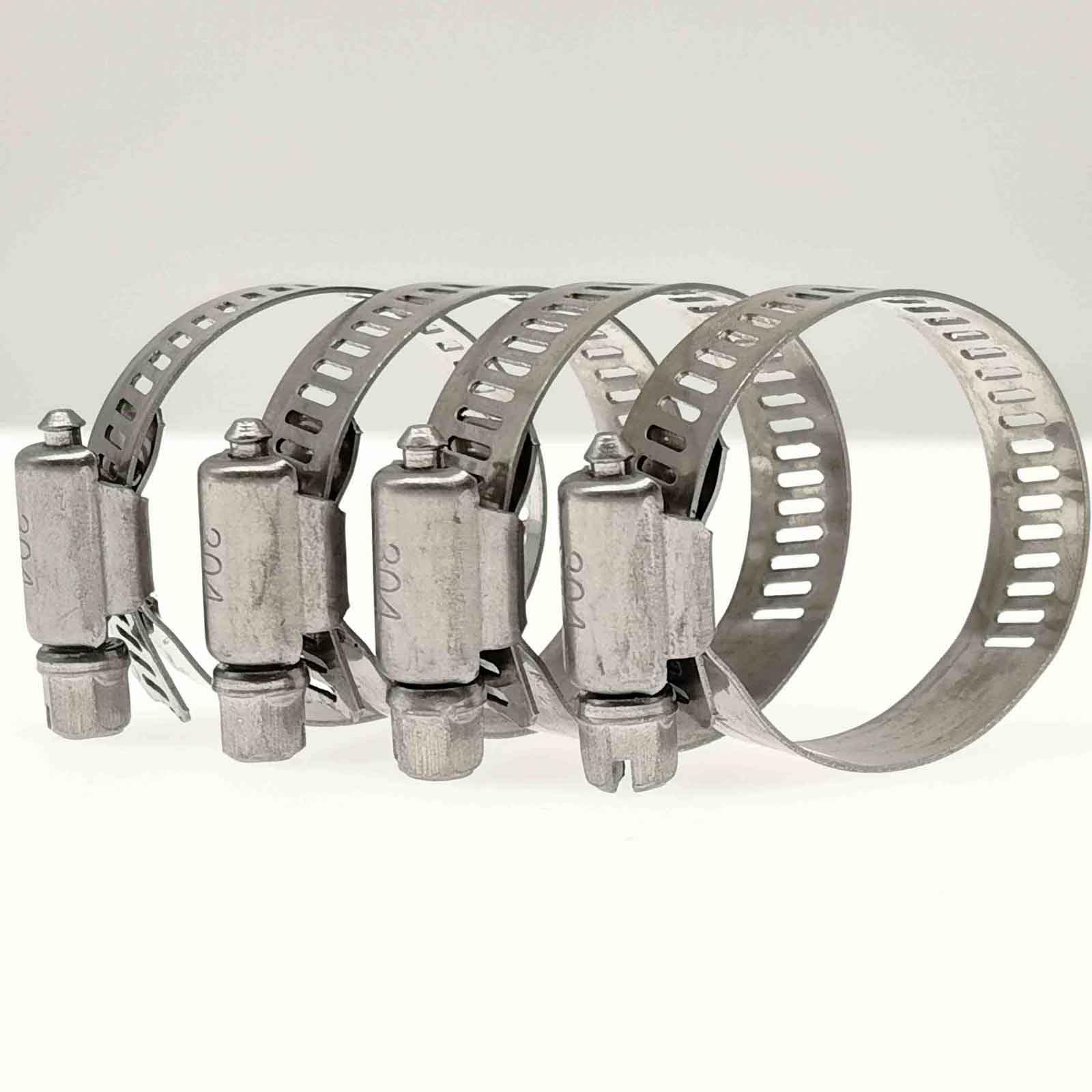 304 Stainless Steel Adjustable Worm Gear Hose Clamps (21-38mm/0.8-1.5 Inch) - 4PCS for Radiator, Pipe & Automotive Applications - Corrosion Resistant Heavy Duty Clamps for Plumbing, HVAC & DIY Projects