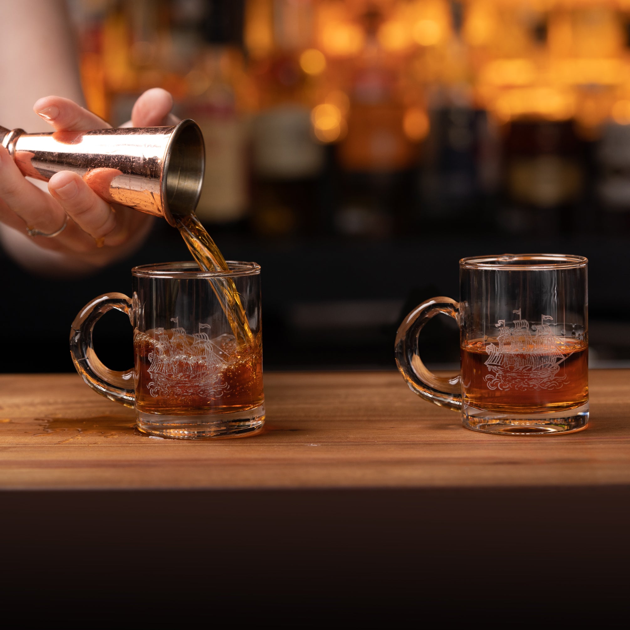 Saunders TOT Glass Schooner Edition - 4oz (4 Pack) - Perfect for Cocktails, Whiskey, and Craft Beer Tasting at Home or Bars