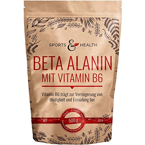 Premium Beta Alanine Powder 500g - High Potency Workout Supplement with Vitamin B6 for Energy & Endurance - Vegan, Non-GMO, Fatigue Relief - Includes Measuring Spoon for Easy Dosing - Ideal for Pre-Workout, Bodybuilding & Athletic Performance