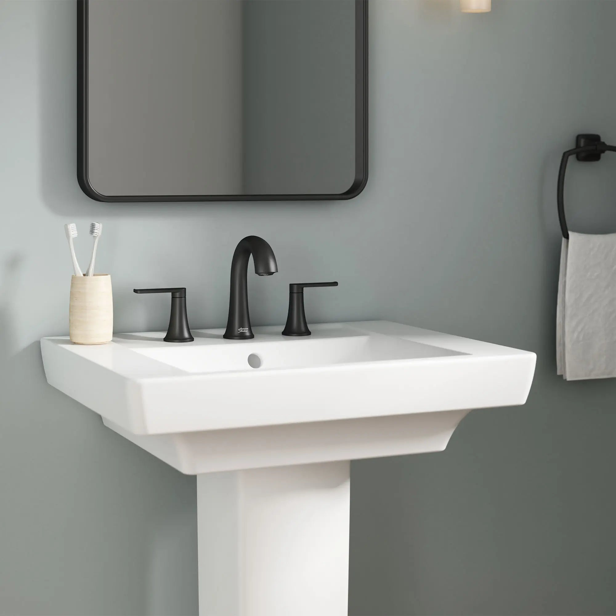 8 Inch Widespread 2-Handle Bathroom Faucet - 1.2 GPM Water-Saving Design with Lever Handle for Sink Vanity & Powder Room Installation